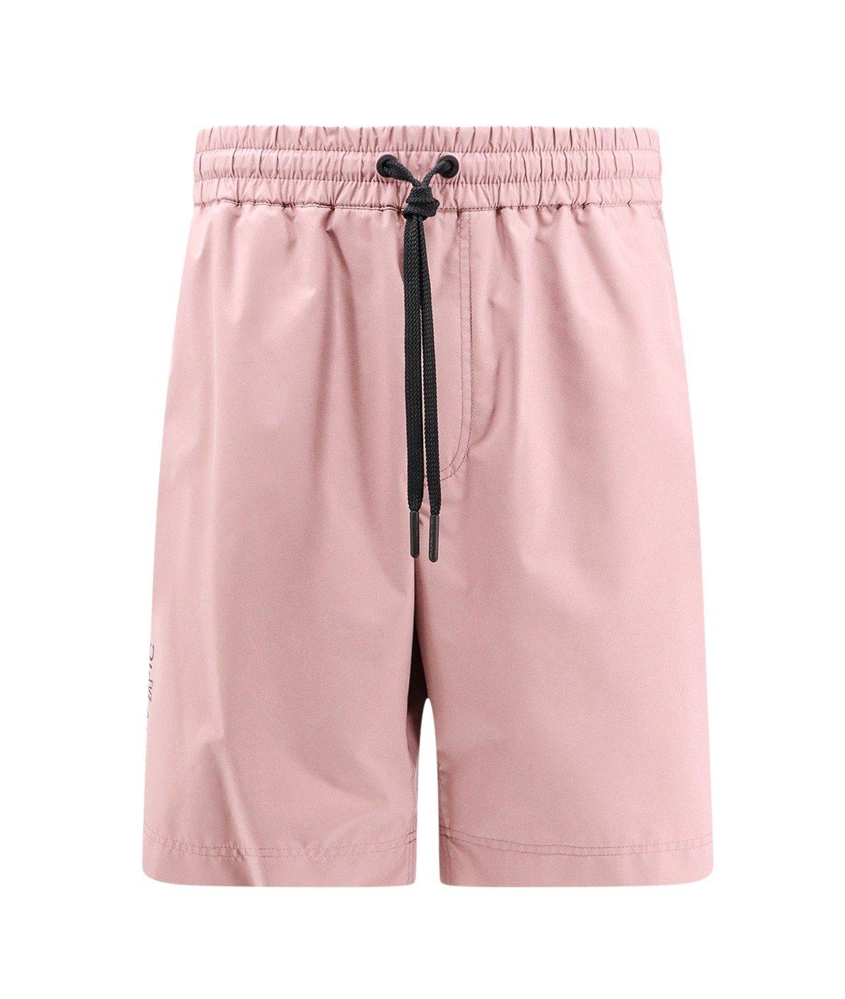Shop Moncler Drawstring Bermuda Shorts In Rosa