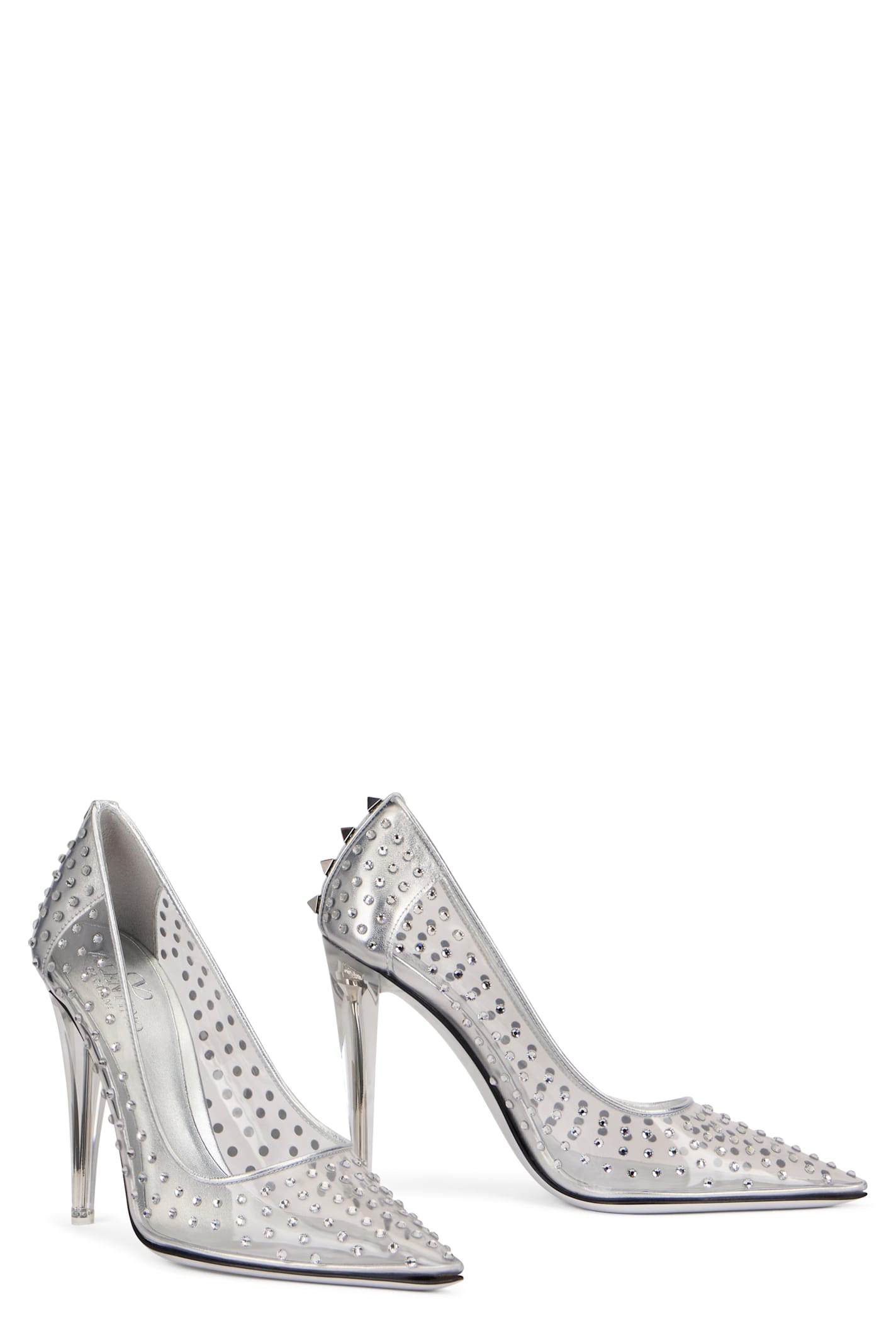 Valentino Garavani Pumps Mit Kristallen In White