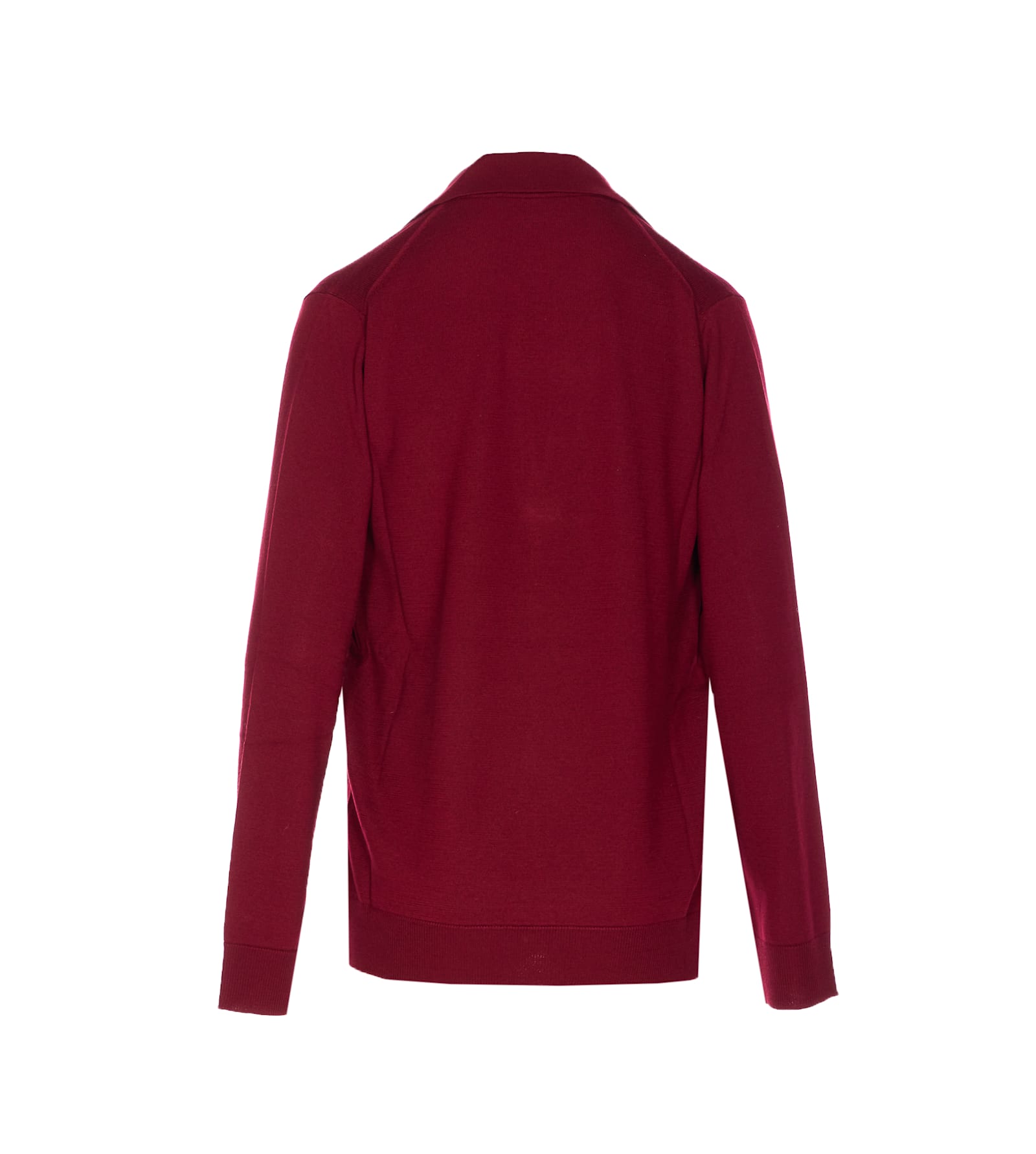 Gucci Ultrafine Wool Polo Shirt In Burgundy