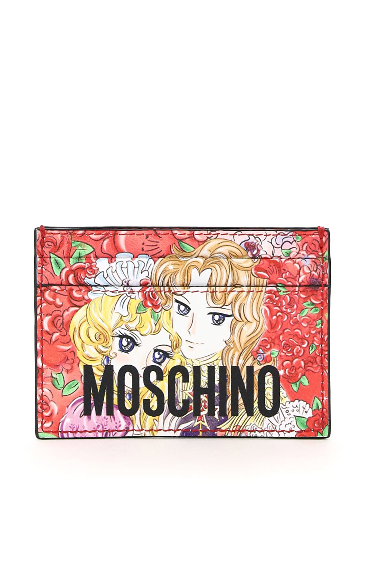 MOSCHINO MARIE ANTOINETTE LEATHER CARD HOLDER LADY OSCAR PRINT