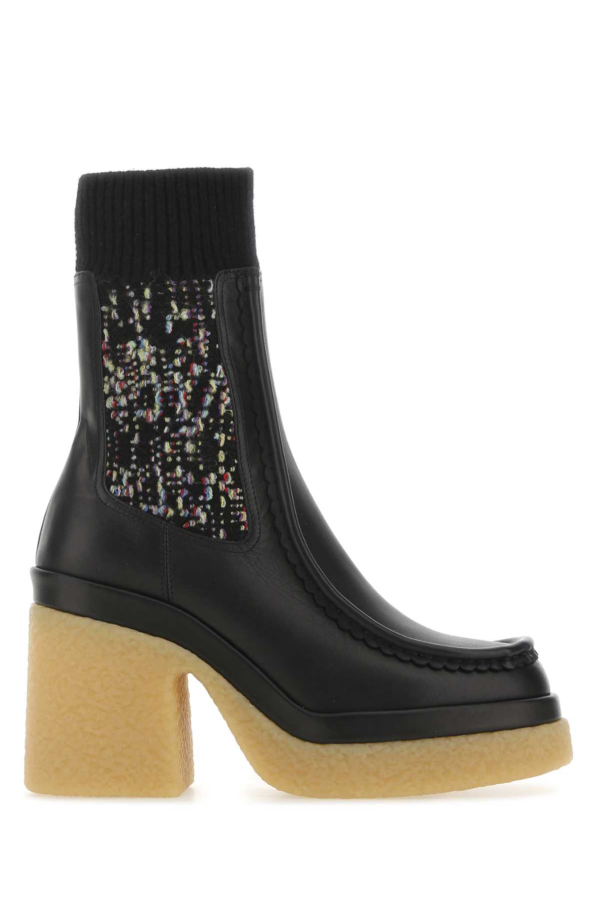 Shop Chloé Black Leather Jamie Ankle Boots In 001