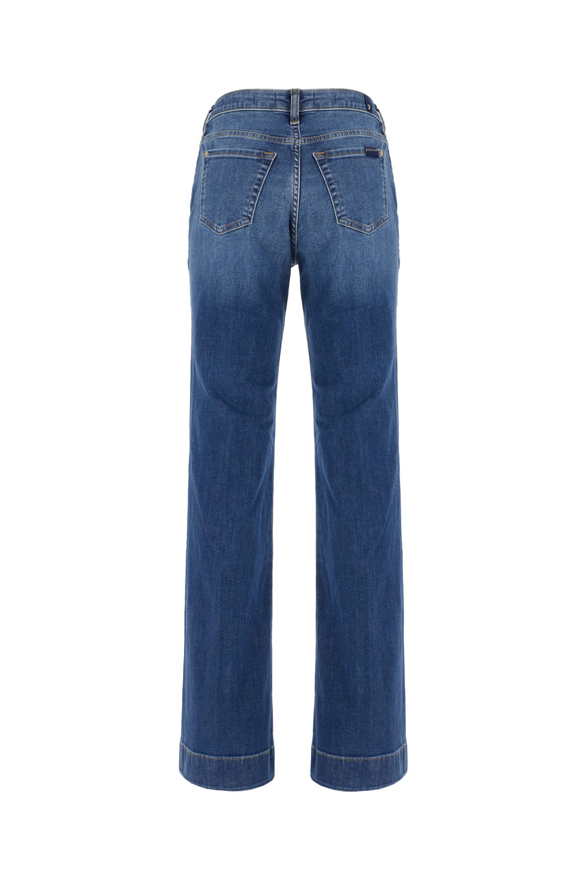 7 For All Mankind Dojo Stonewashed High-waist Jeans In Blue