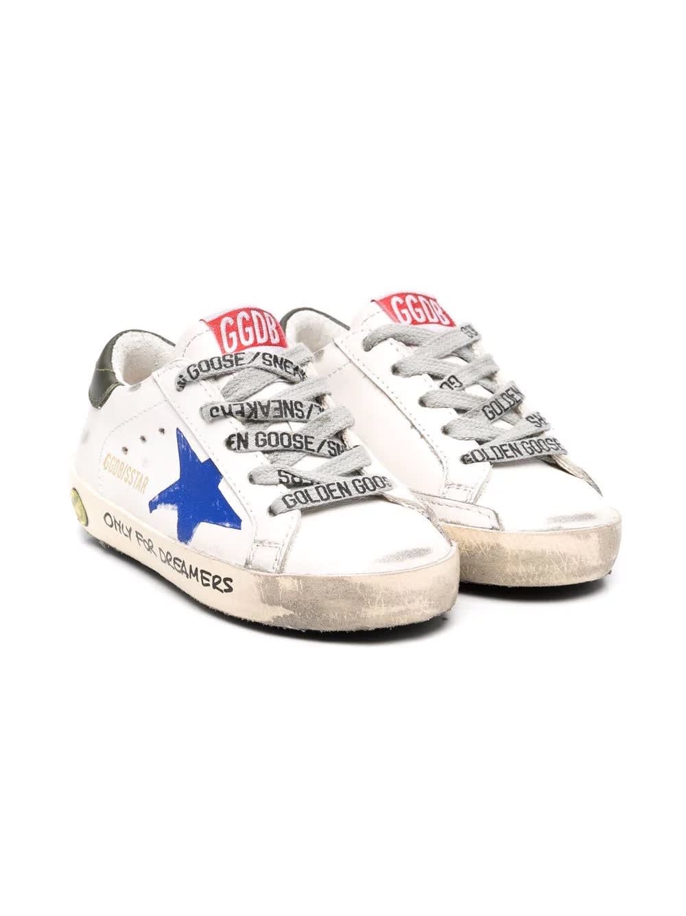 Golden Goose Sneakers With Blue Star And Green Back