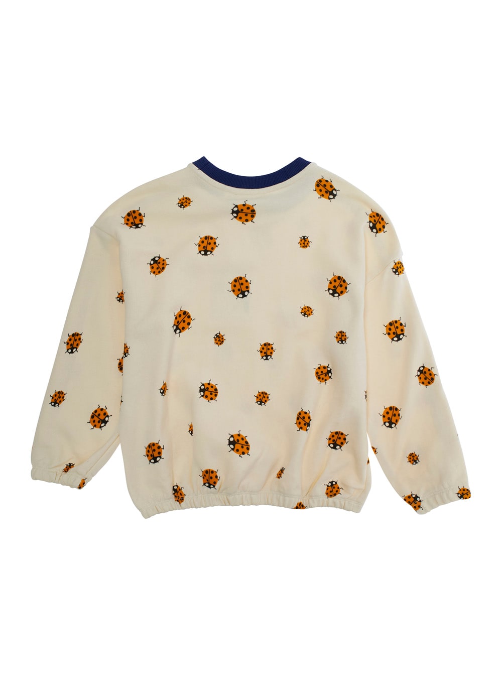 Shop Mini Rodini White Sweatshirt With All-over Ladybugs Embroidery In Cotton Girl