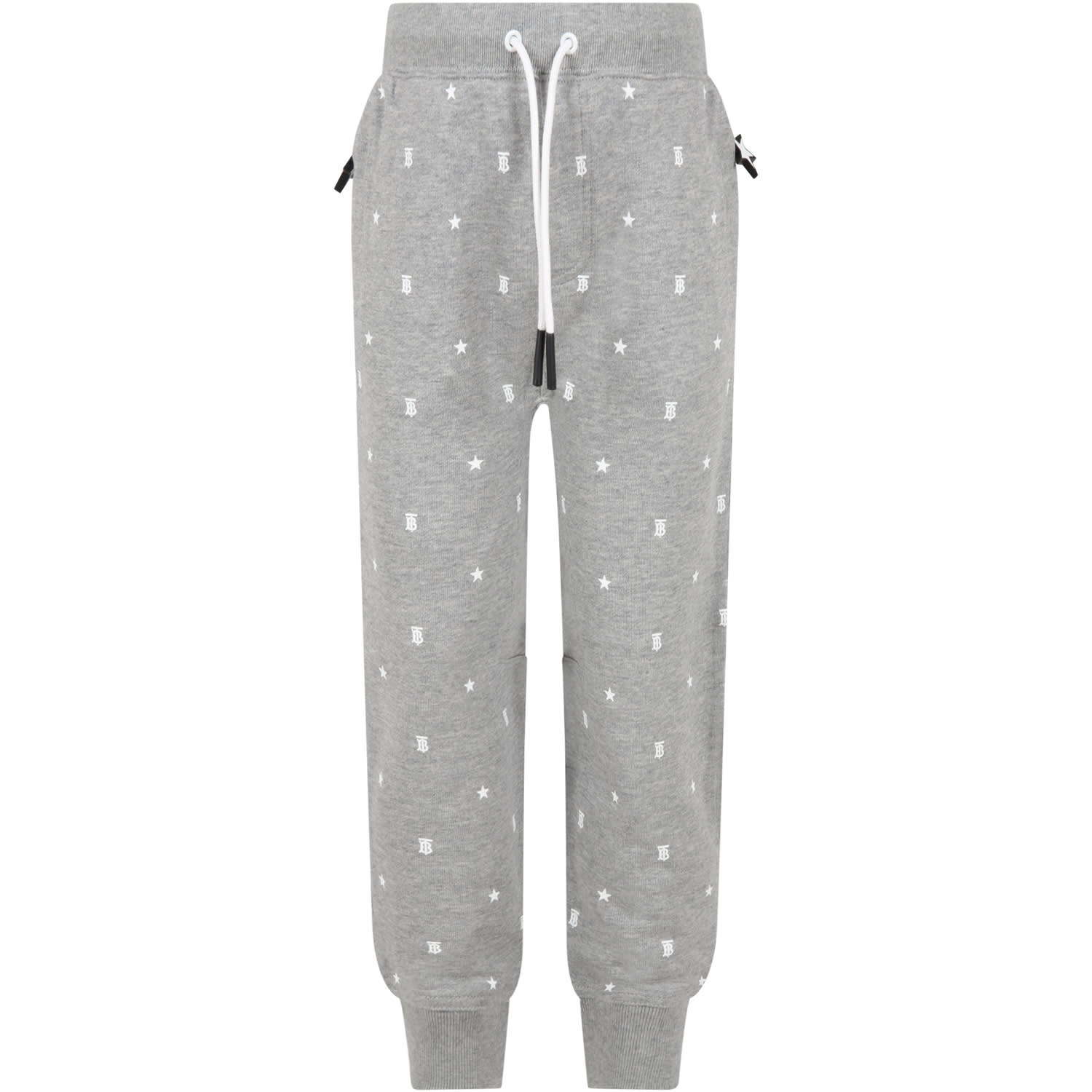 Burberry Grey Sweatpants For Girl With Logos