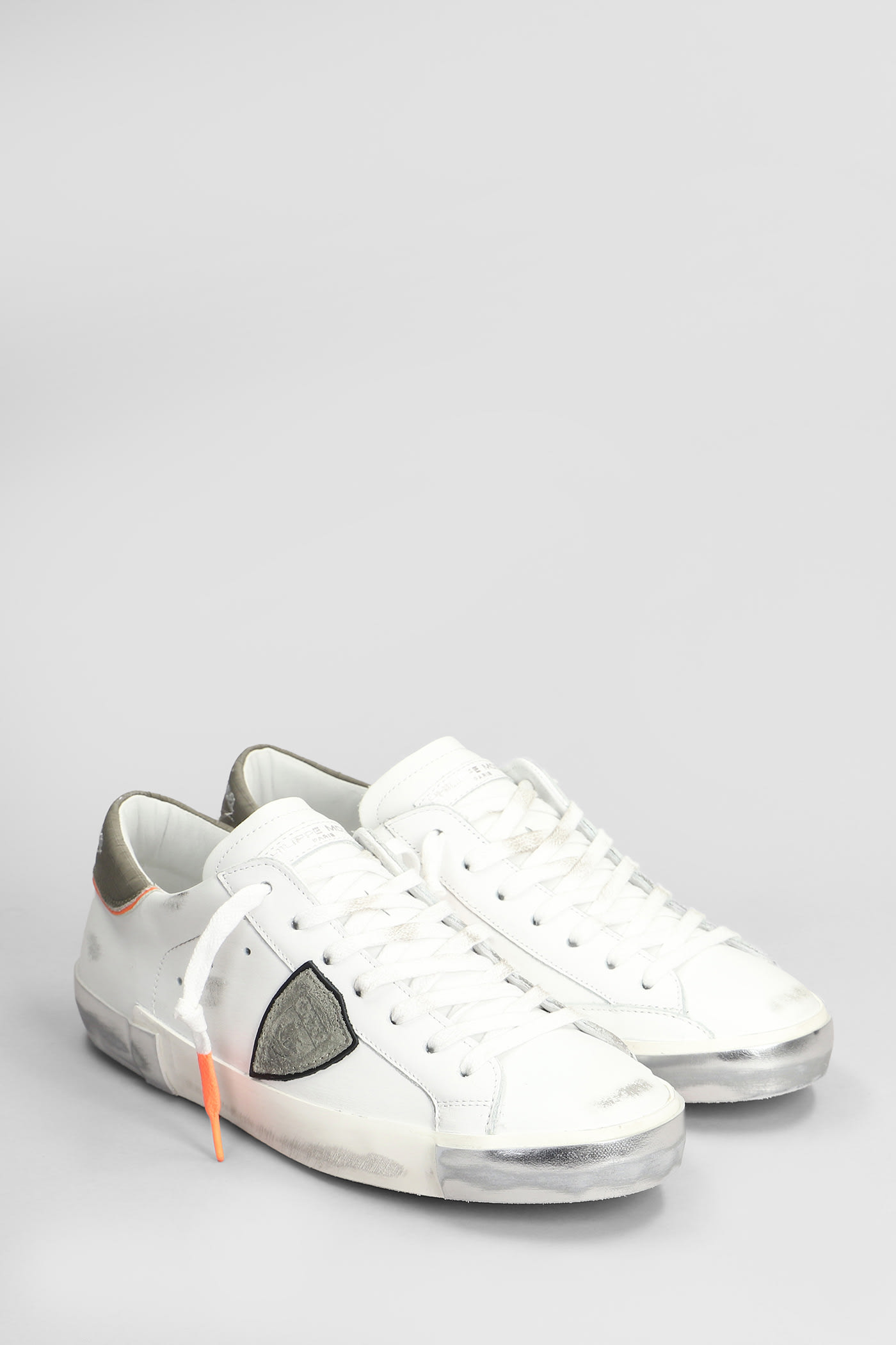 Shop Philippe Model Prsx Low Sneakers In White Leather