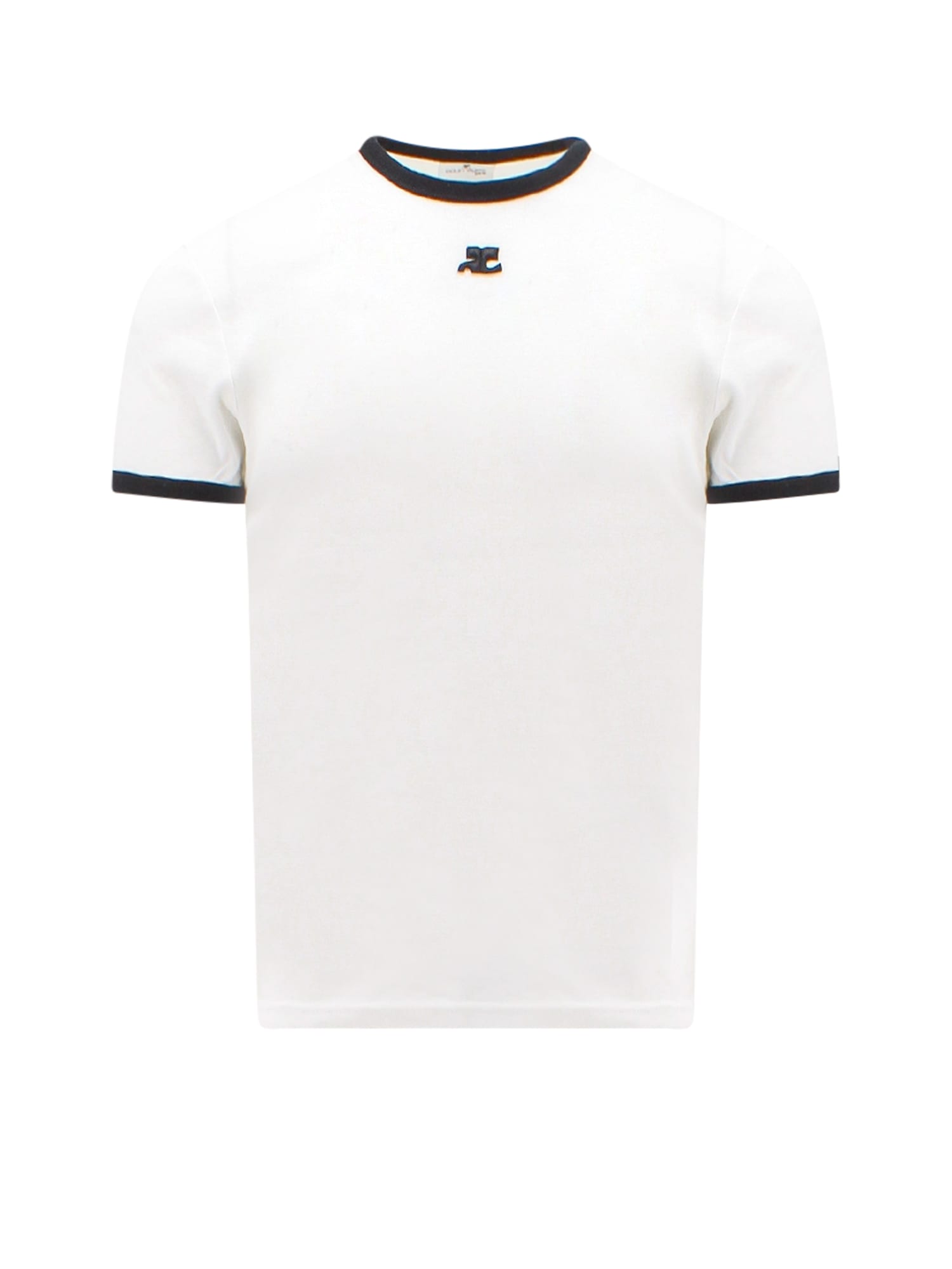 Shop Courrèges T-shirt In White/black