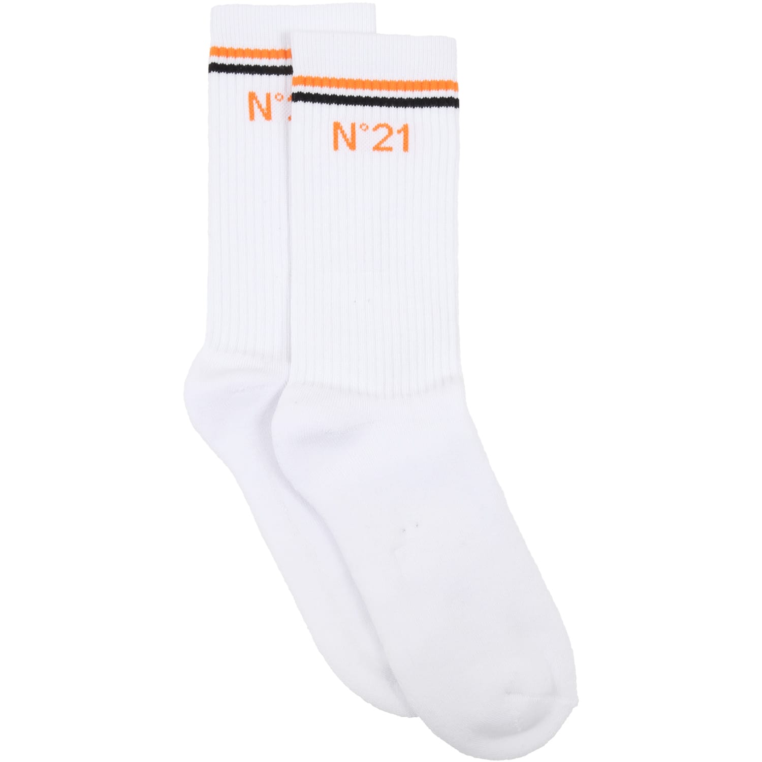 N.21 White Socks For Kids With Logo