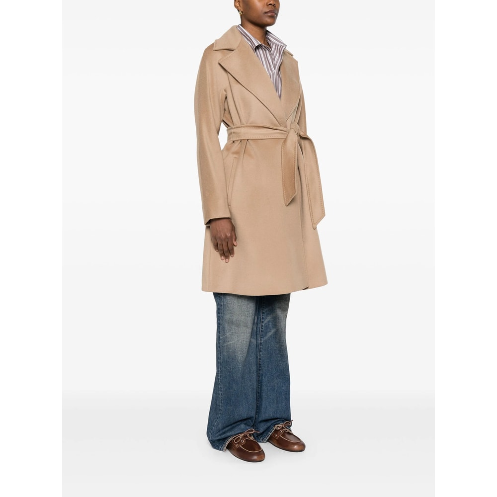 Max Mara Wool Robe Coat In Brown