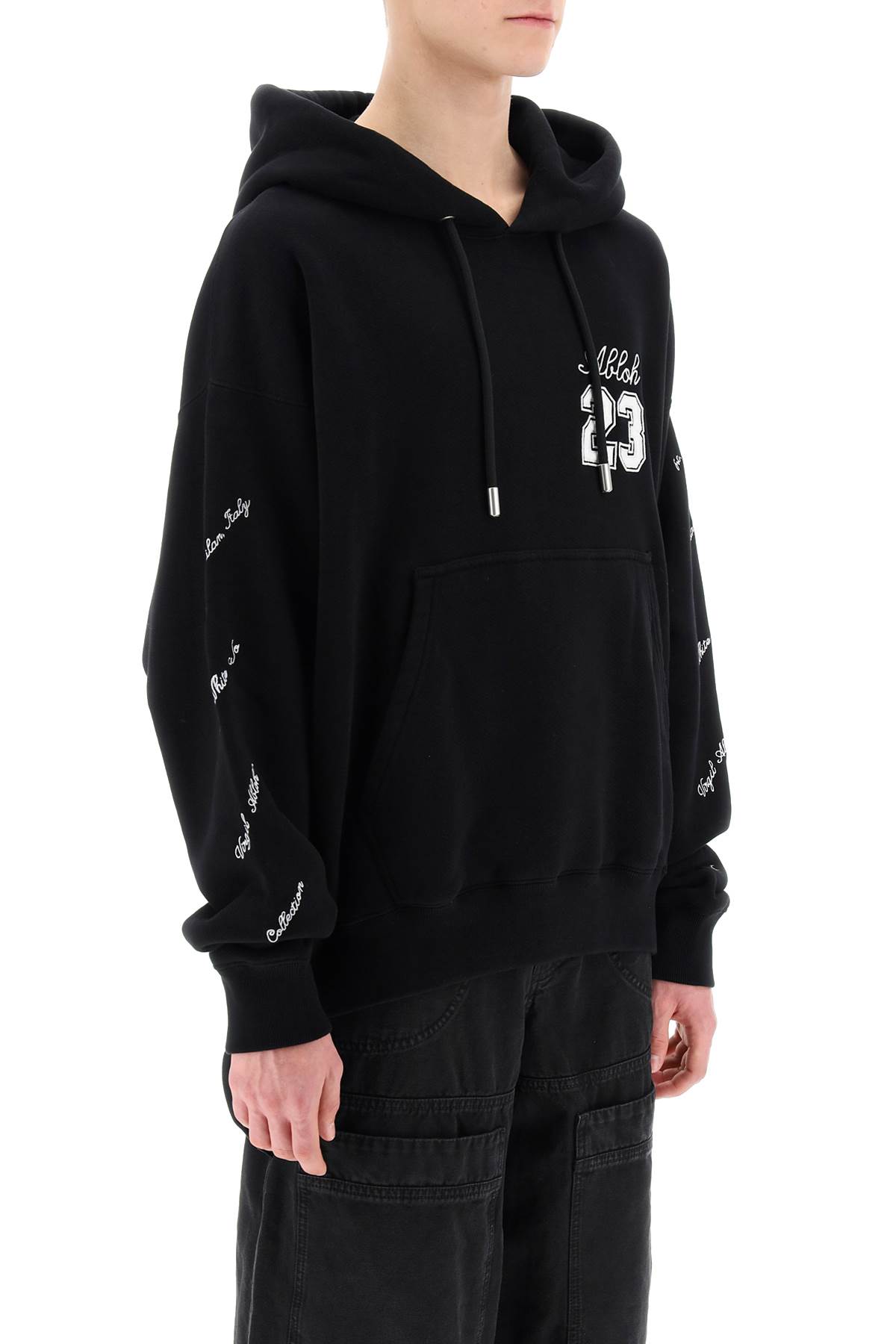 Shop Off-white Skate Hoodie With 23 Logo In Nero/bianco