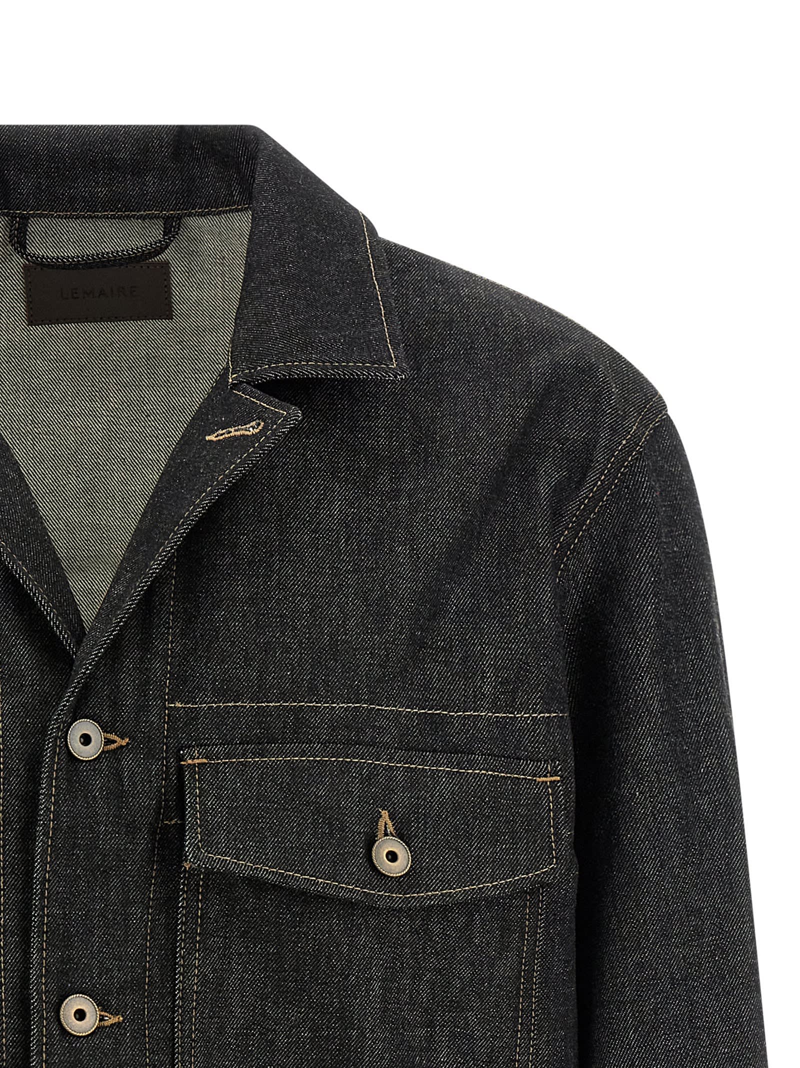Lemaire Trucker Jacket In Black