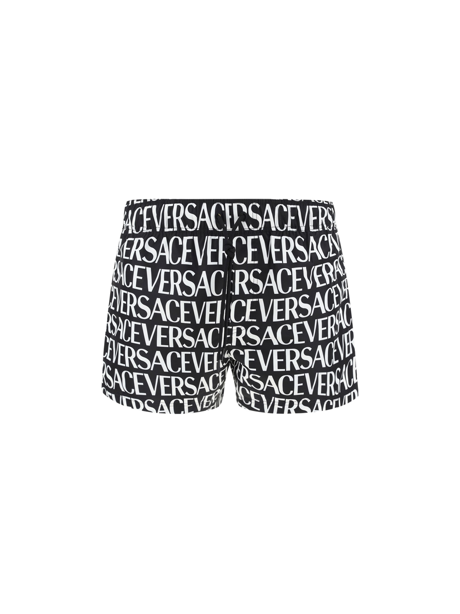 Shop Versace Swimshorts In 5b040-black+white