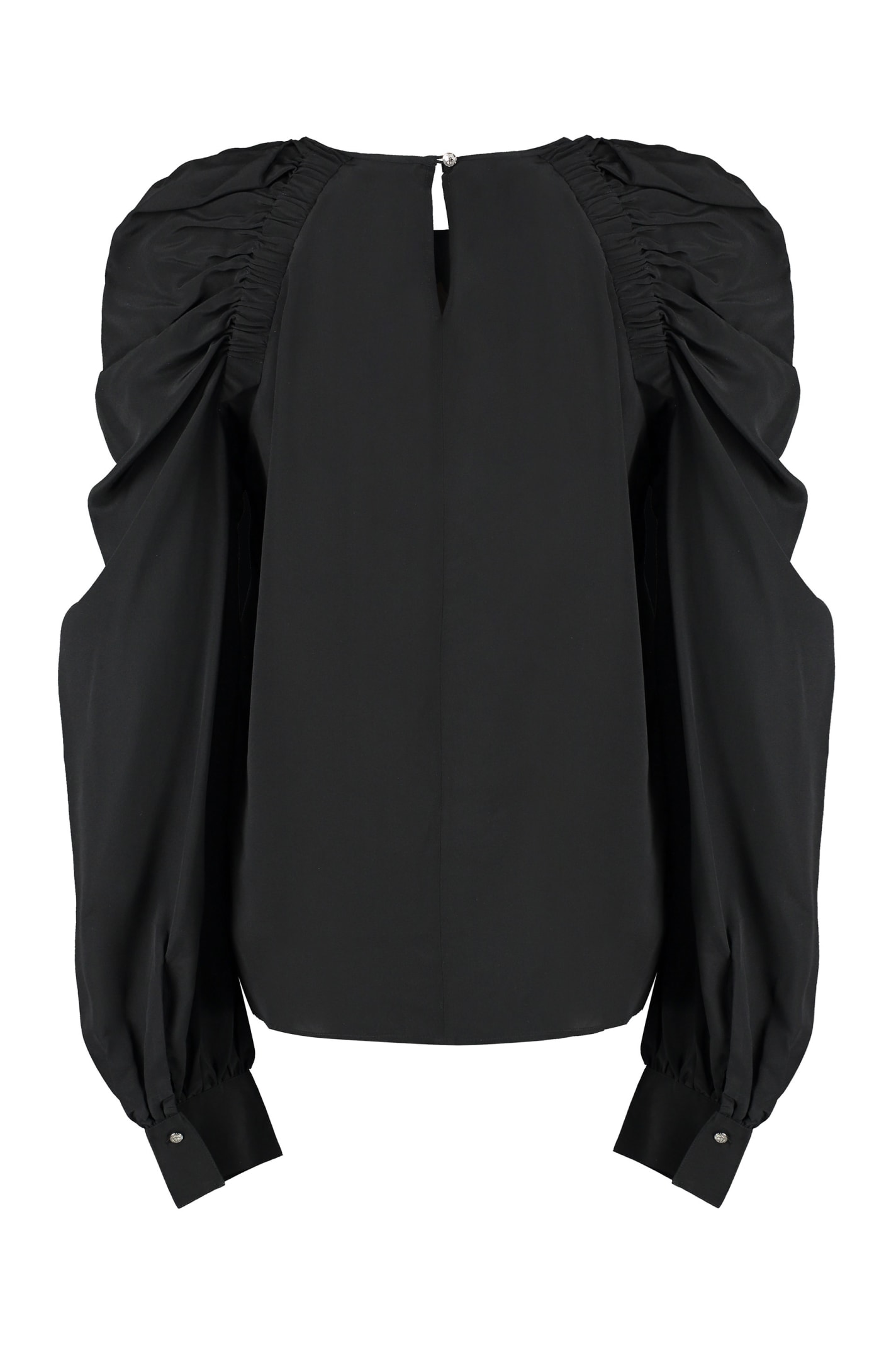 Shop Hugo Boss Silk Blouse In Black