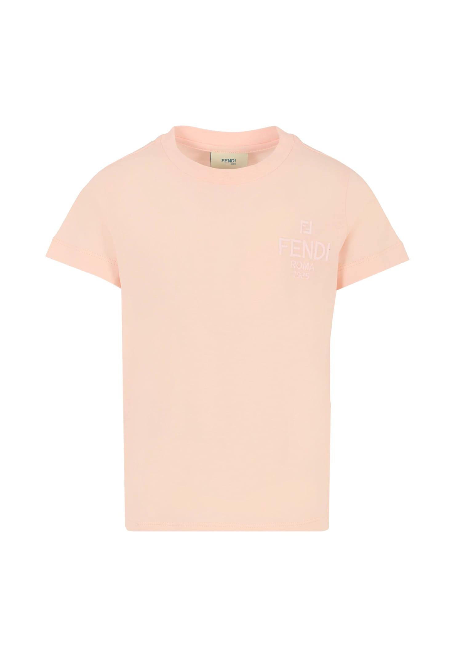 Fendi Pink T-shirt For Girl With Logo In Pink