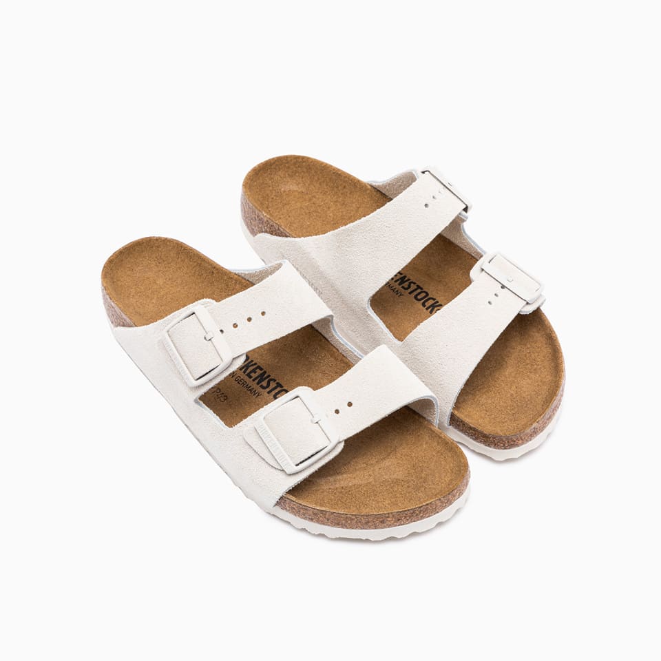 Shop Birkenstock Arizona Bs Sandals In White