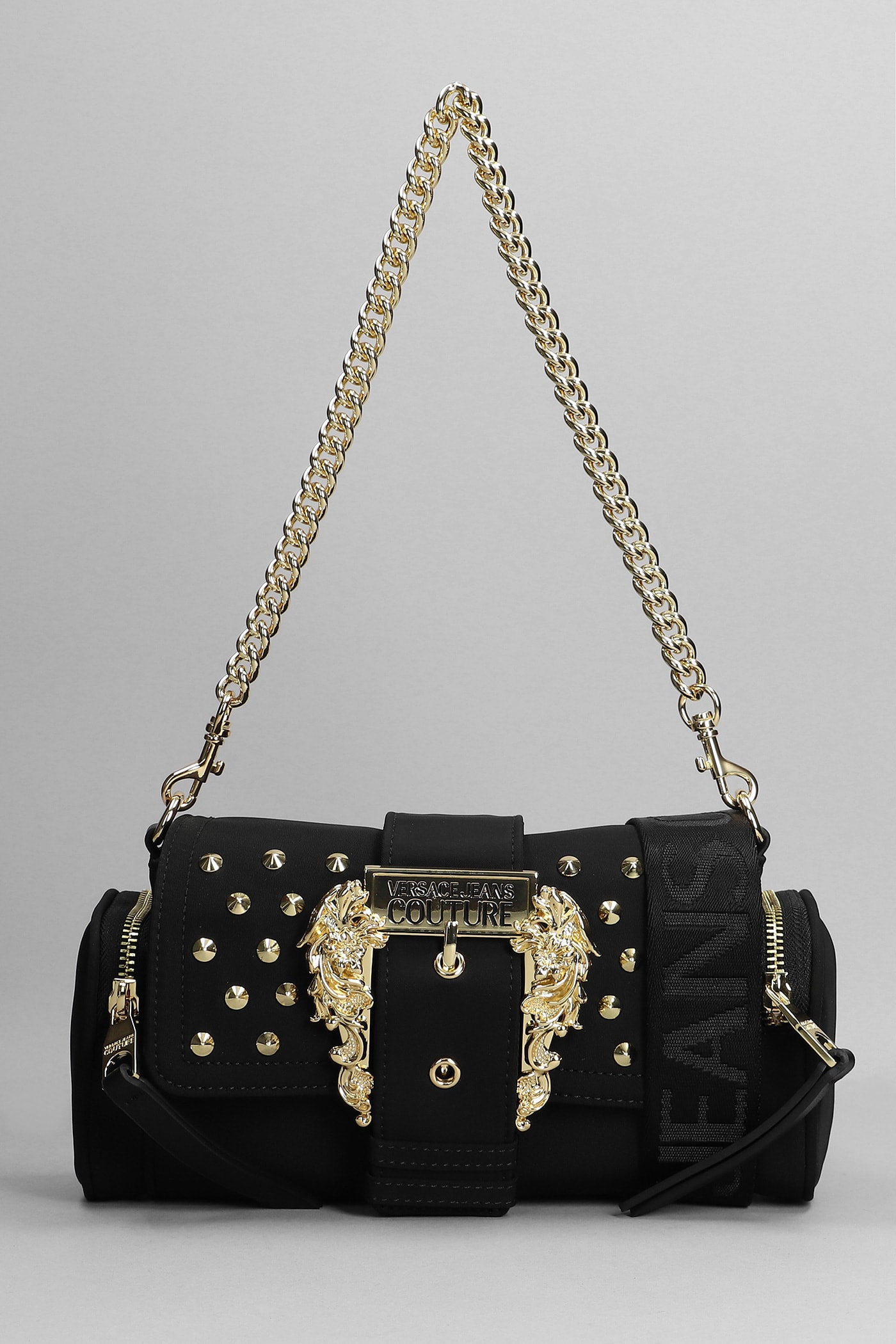 Versace Jeans Couture Shoulder Bag In Black Nylon