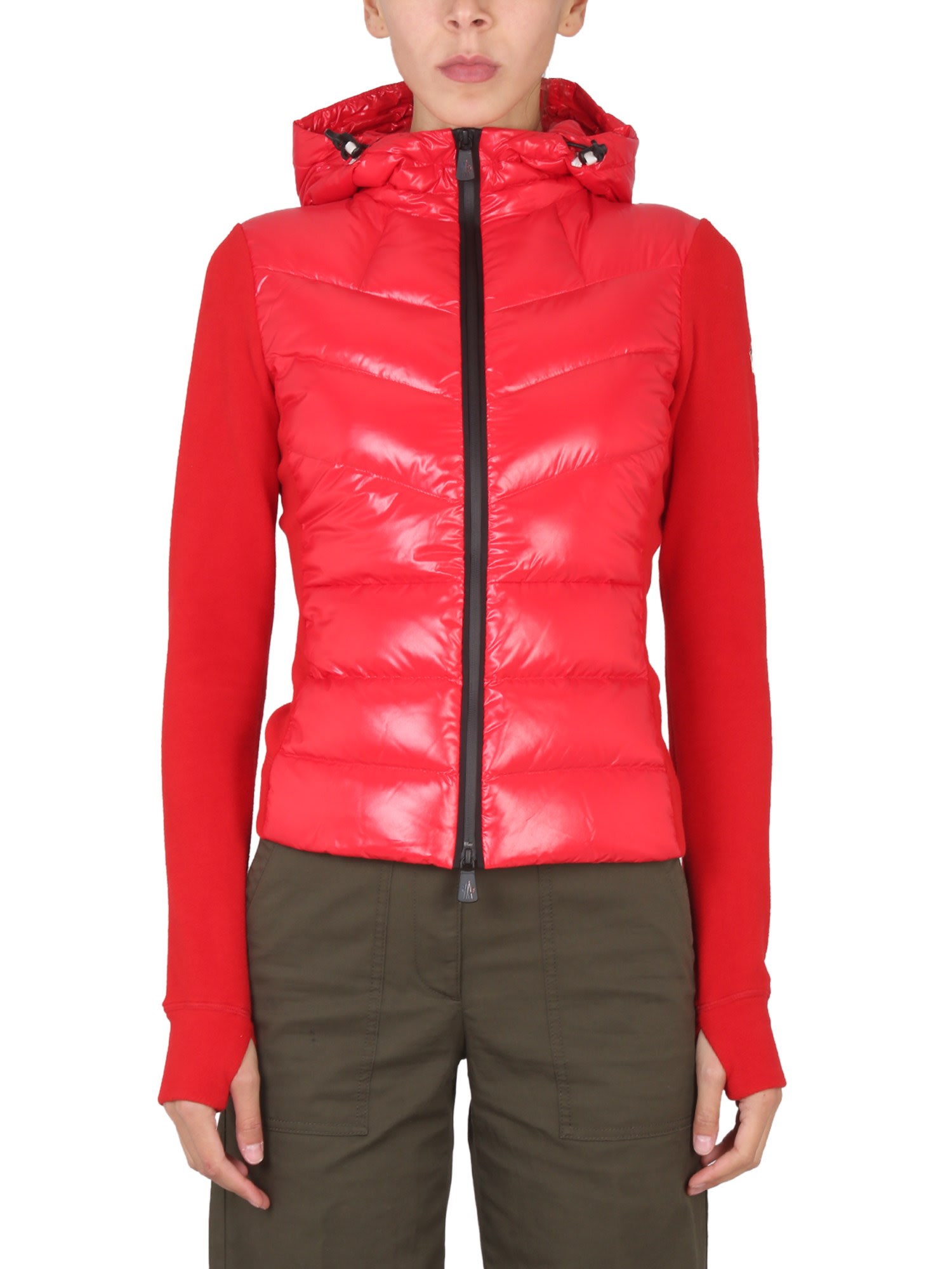 MONCLER CARDIGAN WITH HOOD AND PADDING