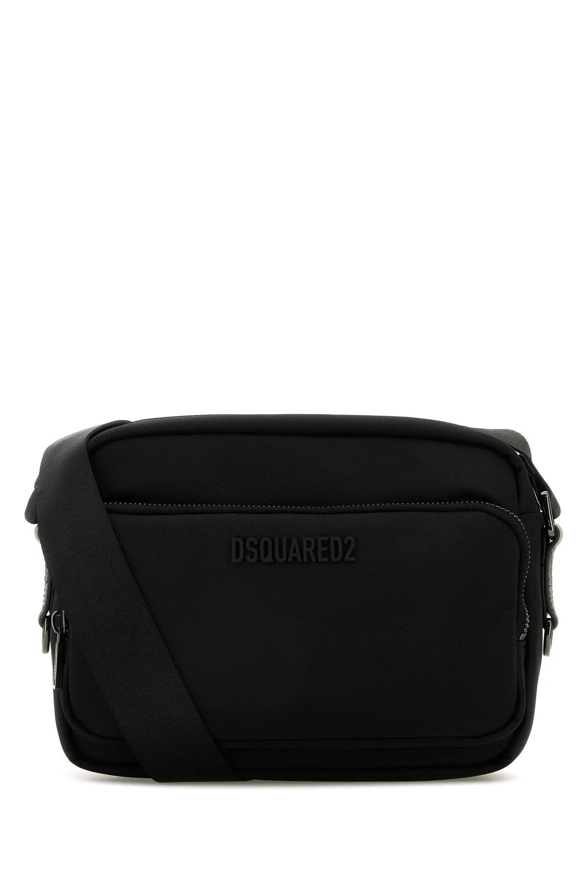 Shop Dsquared2 Black Fabric Urban Crossbody Bag In Nero