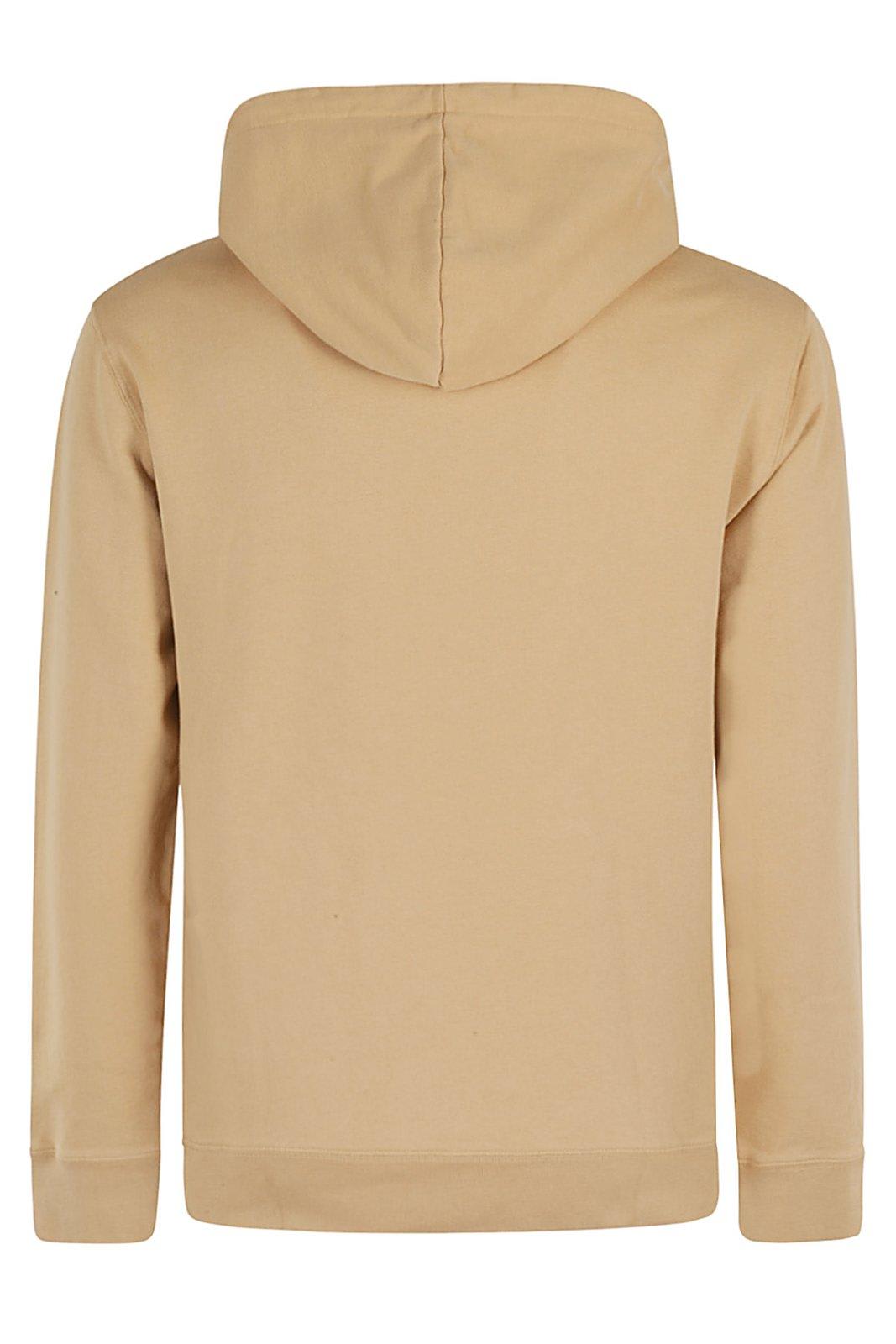 Shop Maison Kitsuné Bold Fox Head Patch Drawstring Hoodie