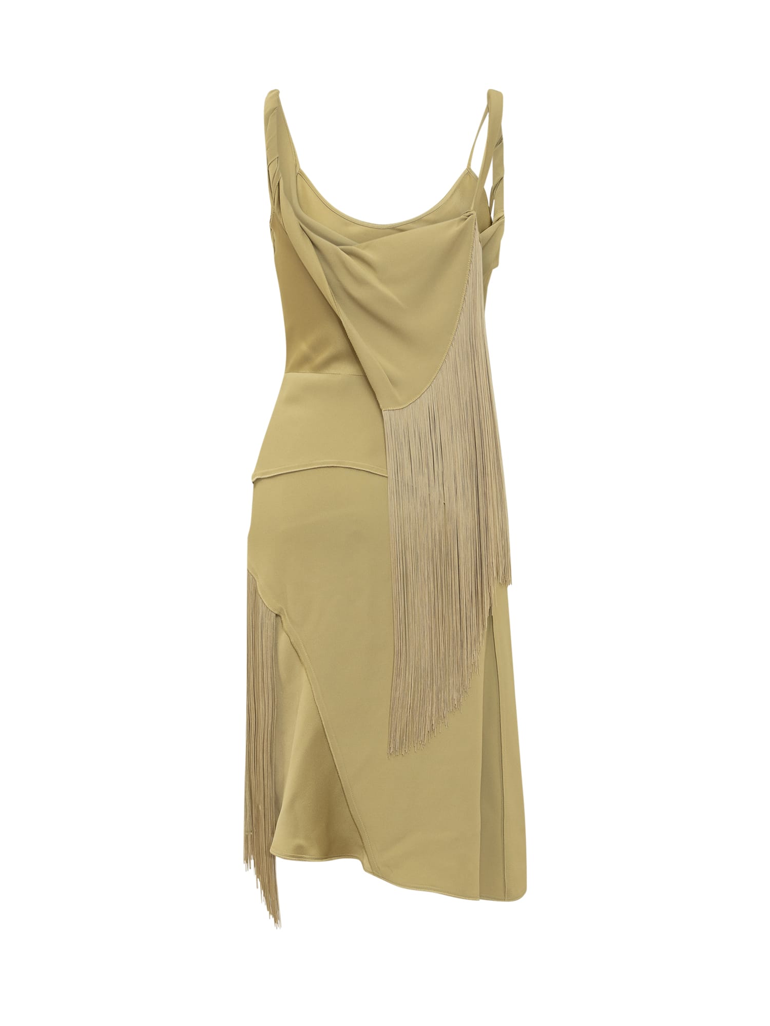 Shop Victoria Beckham Round Neckline Dress In Pear Green