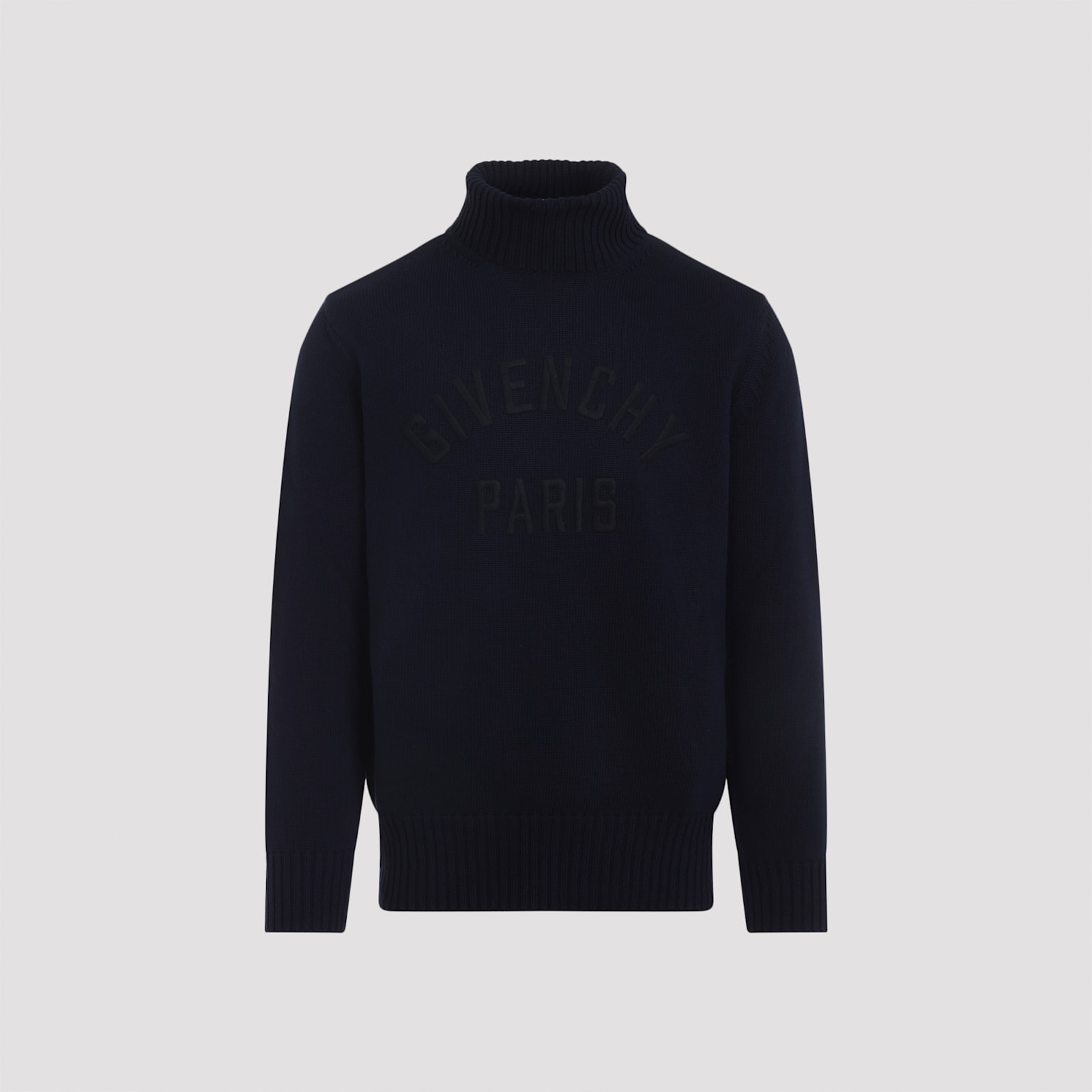 Givenchy Logo-embroidered High-neck Sweater In Blue