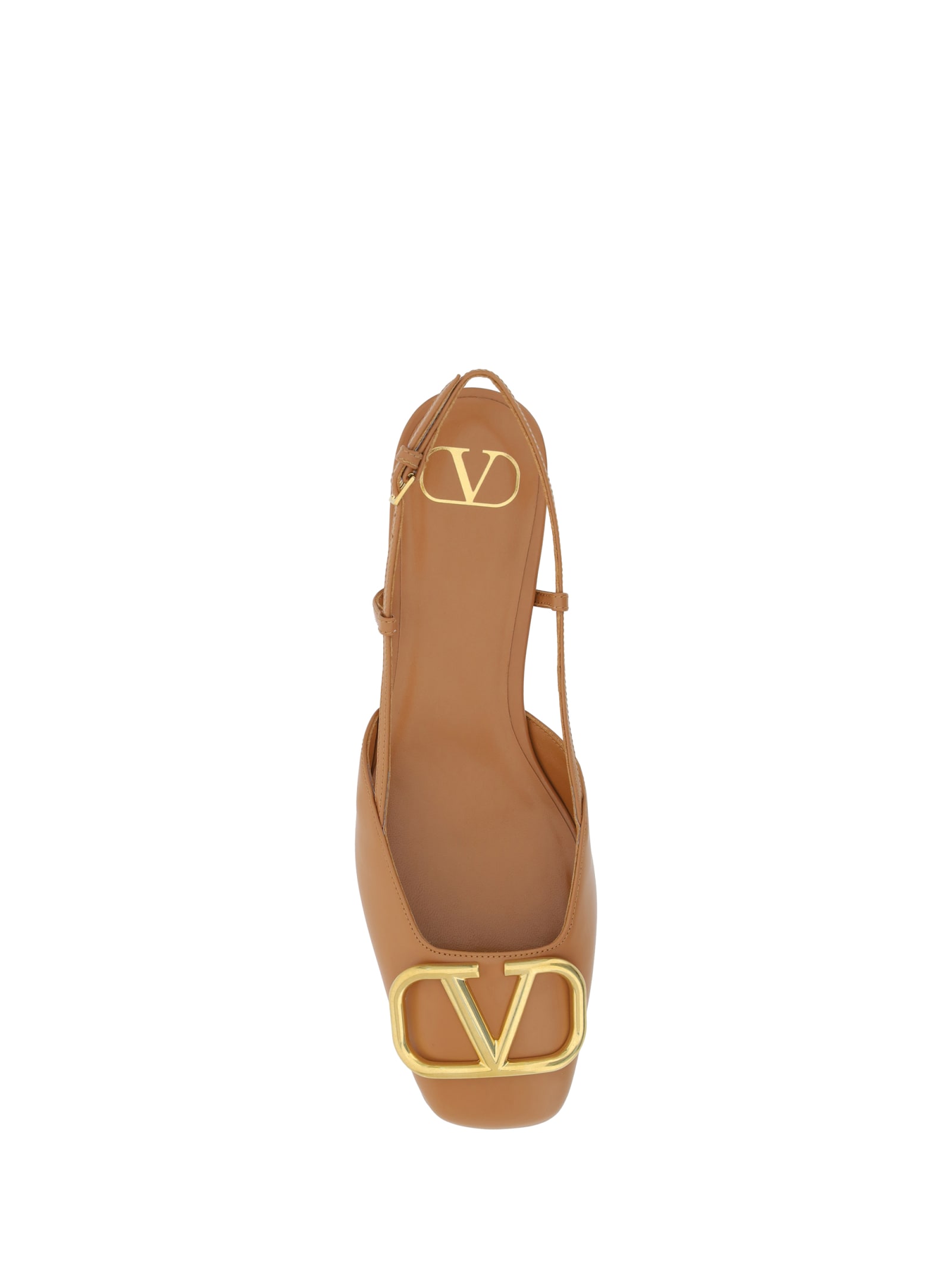 Shop Valentino Vlogo Ballerinas In Almond Beige