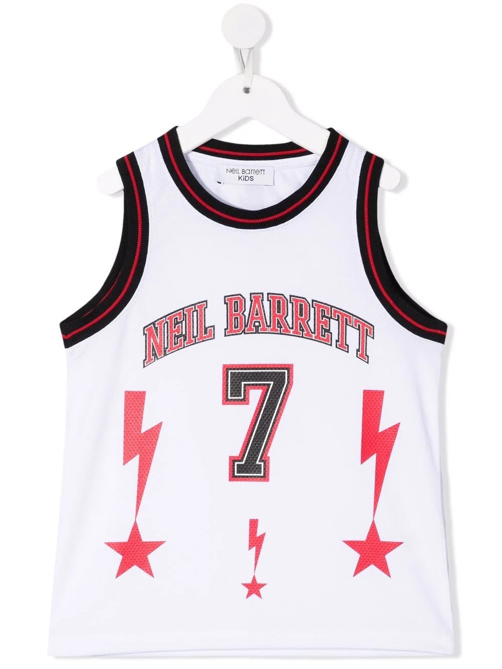 Neil Barrett Kids White Tank Top With Logo And Print