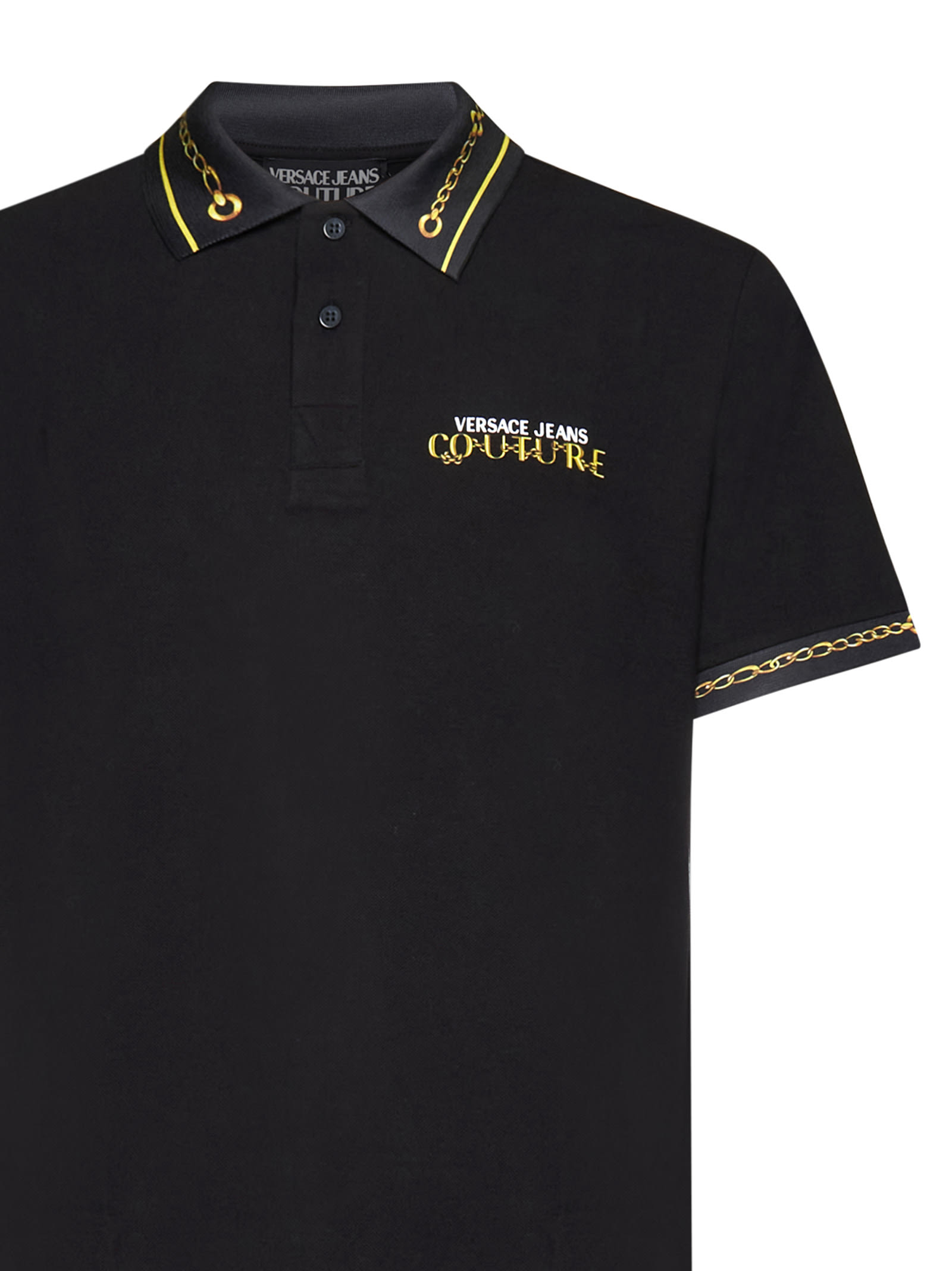 VERSACE JEANS COUTURE CHAIN-LINK POLO SHIRT