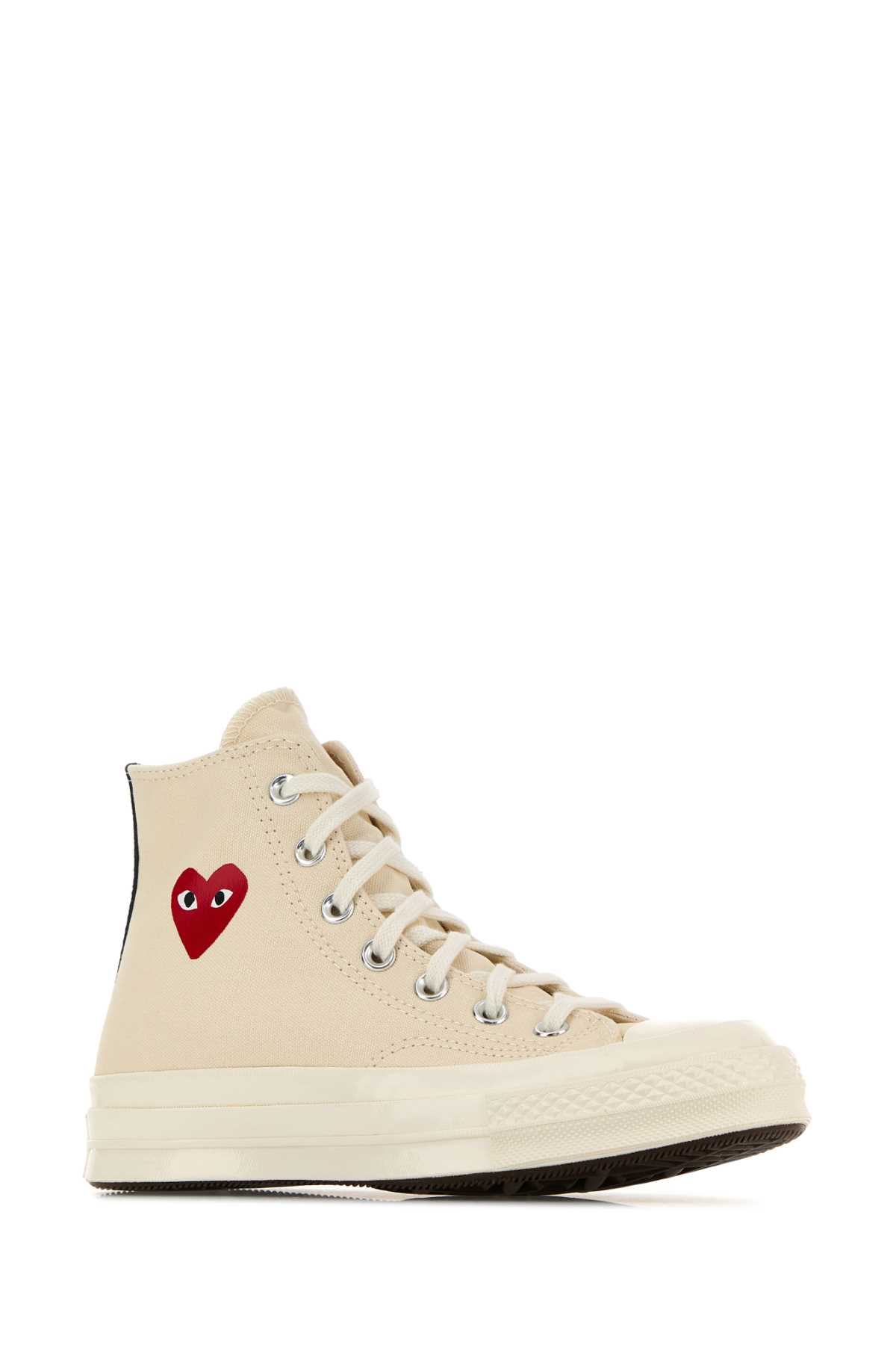 COMME DES GARÇONS PLAY IVORY CANVAS COMME DES GARçONS X CONVERSE SNEAKERS