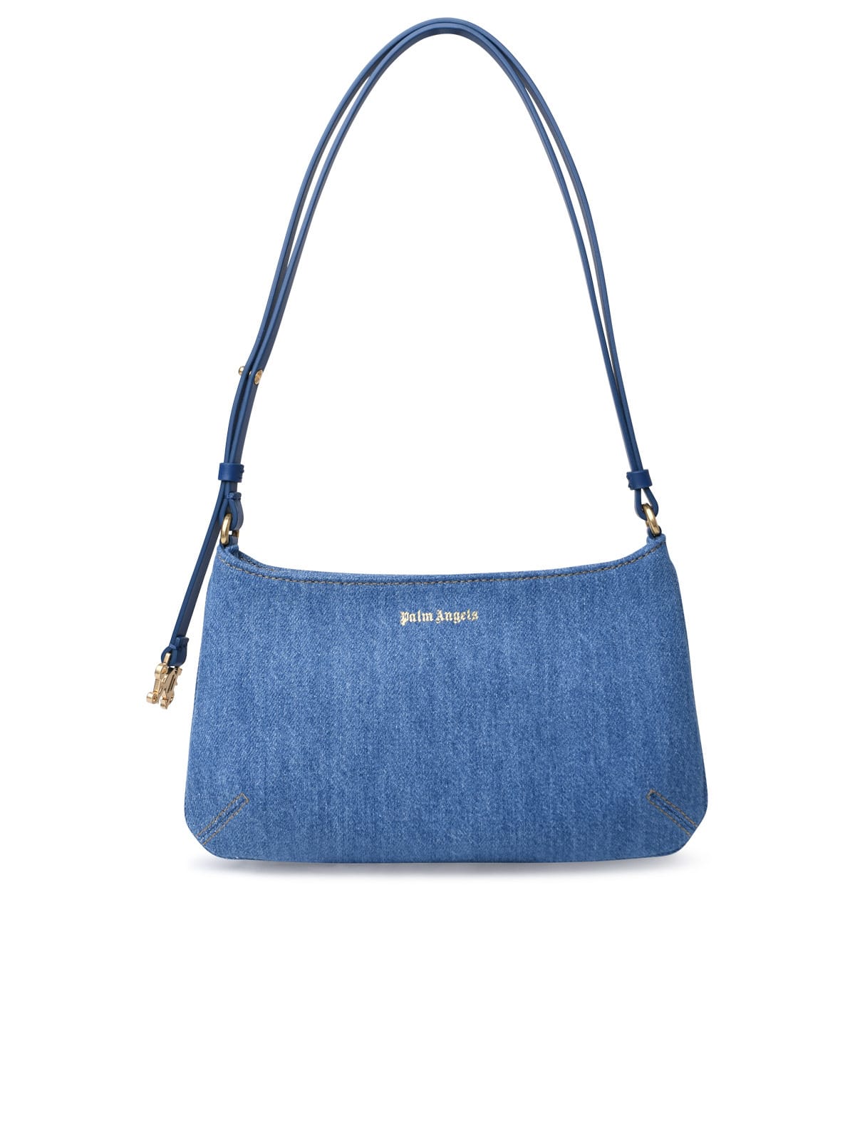 Shop Palm Angels Giorgina Cotton Denim Bag In Denim Blue