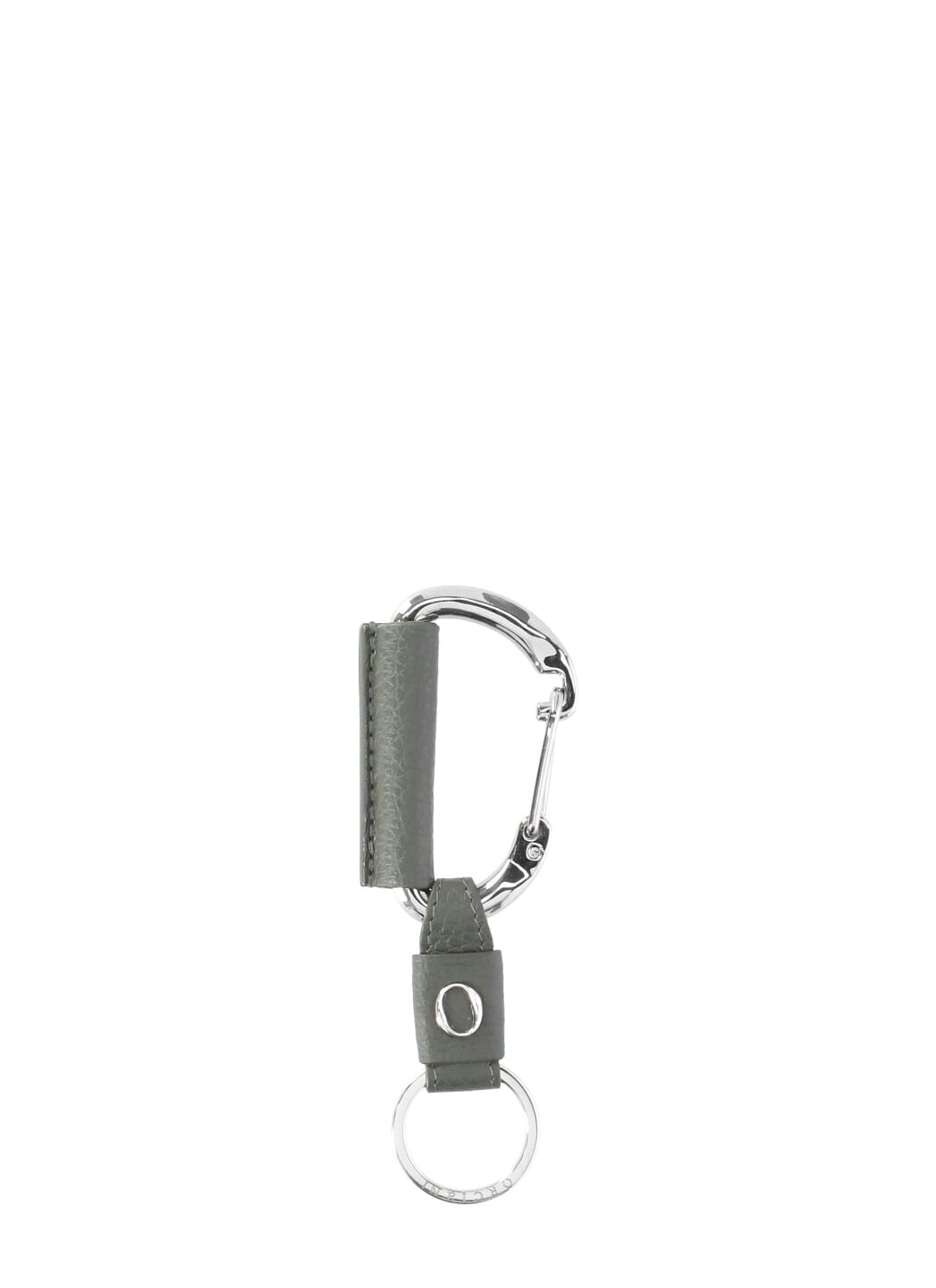 Orciani Micron Leather Keychain In Green