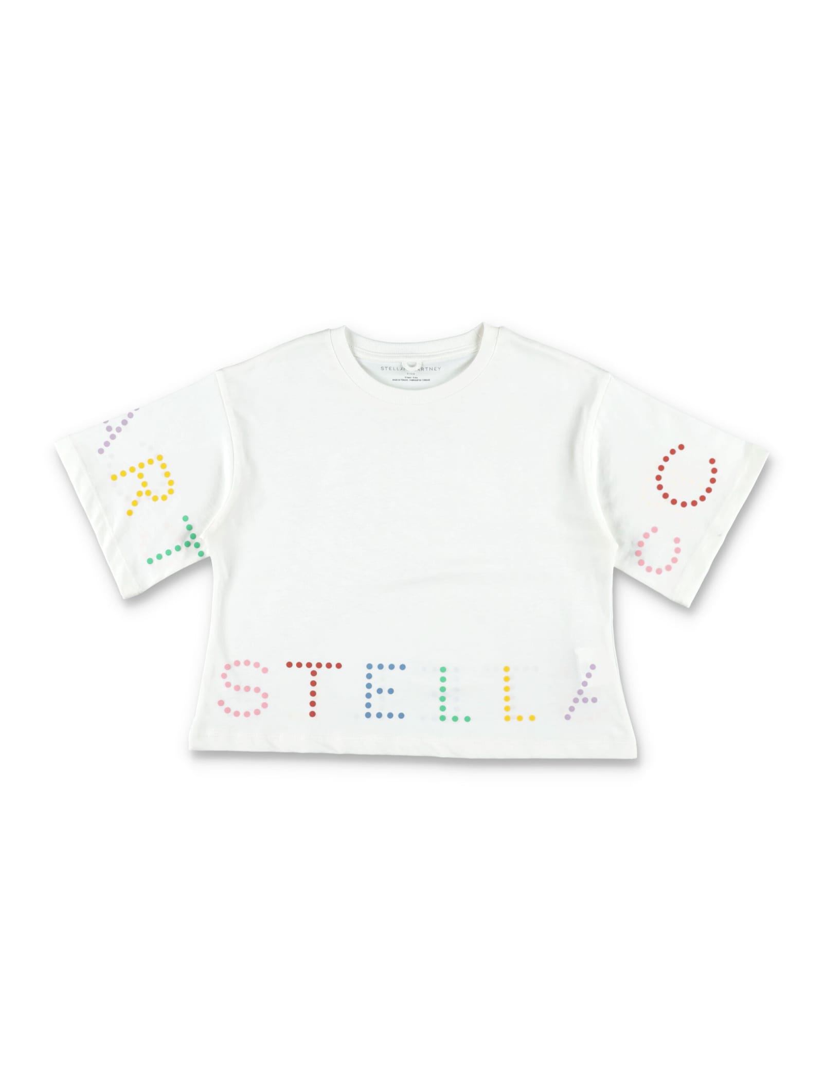 Shop Stella Mccartney Cropped Logo T-shirt In White