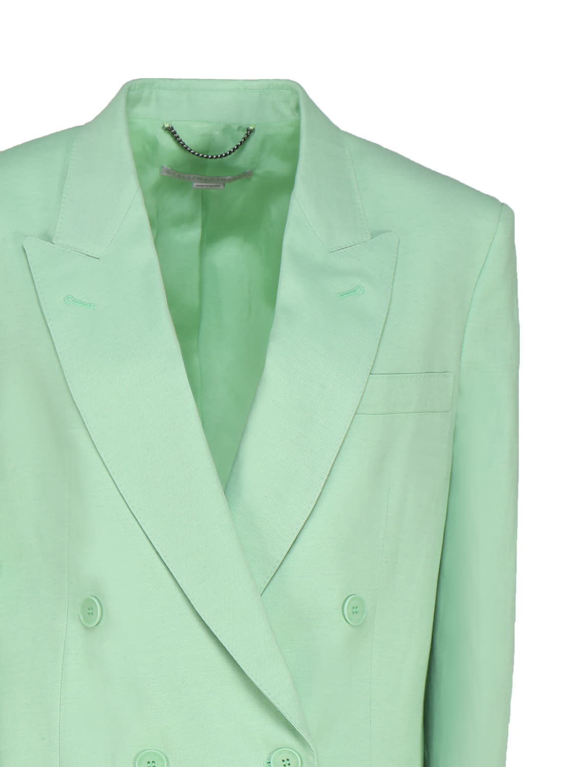 Shop Stella Mccartney Oversized Double-breasted Blazer In Green Mint