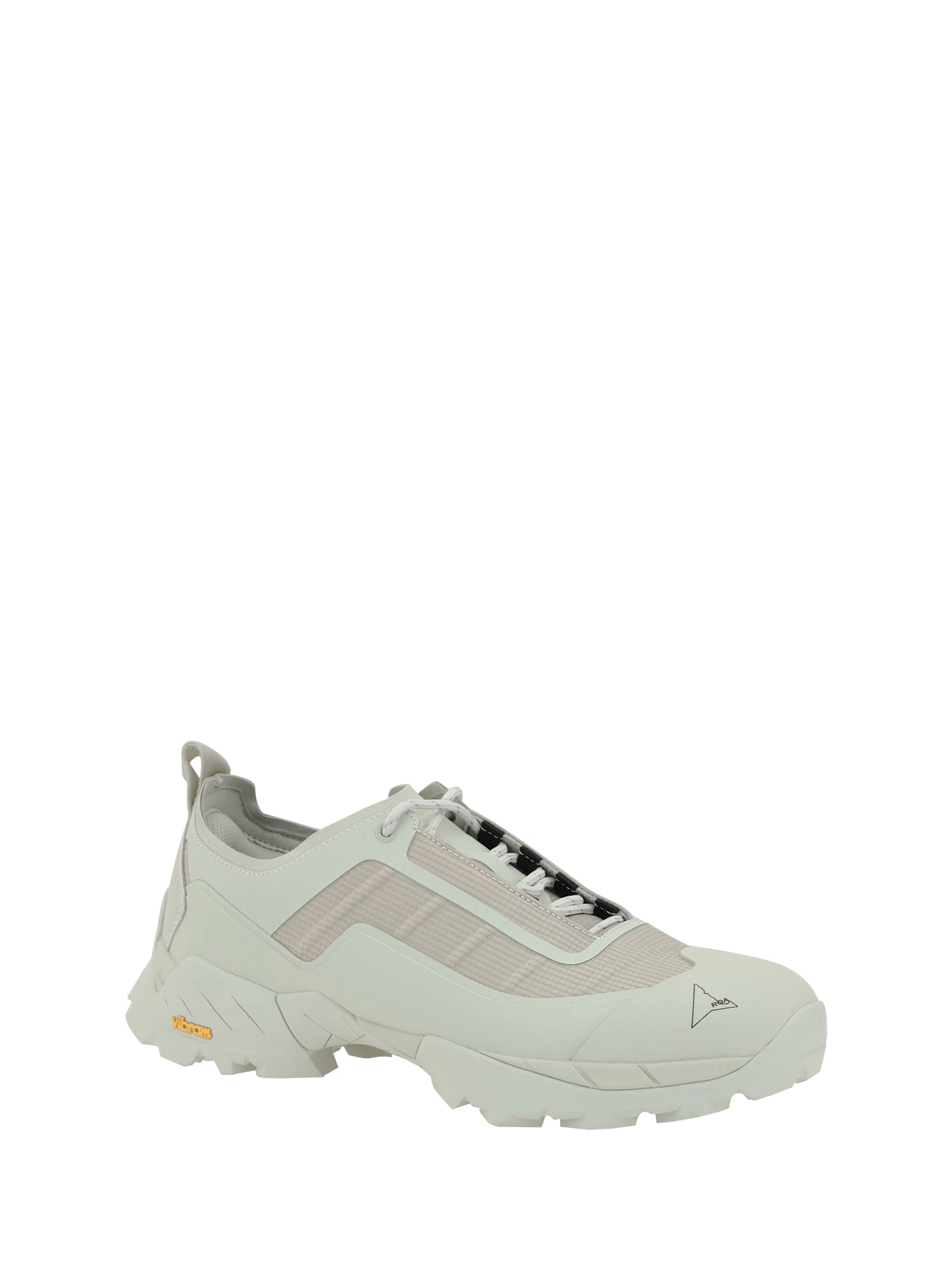 Roa Leather Detail Round Toe Sneakers In White
