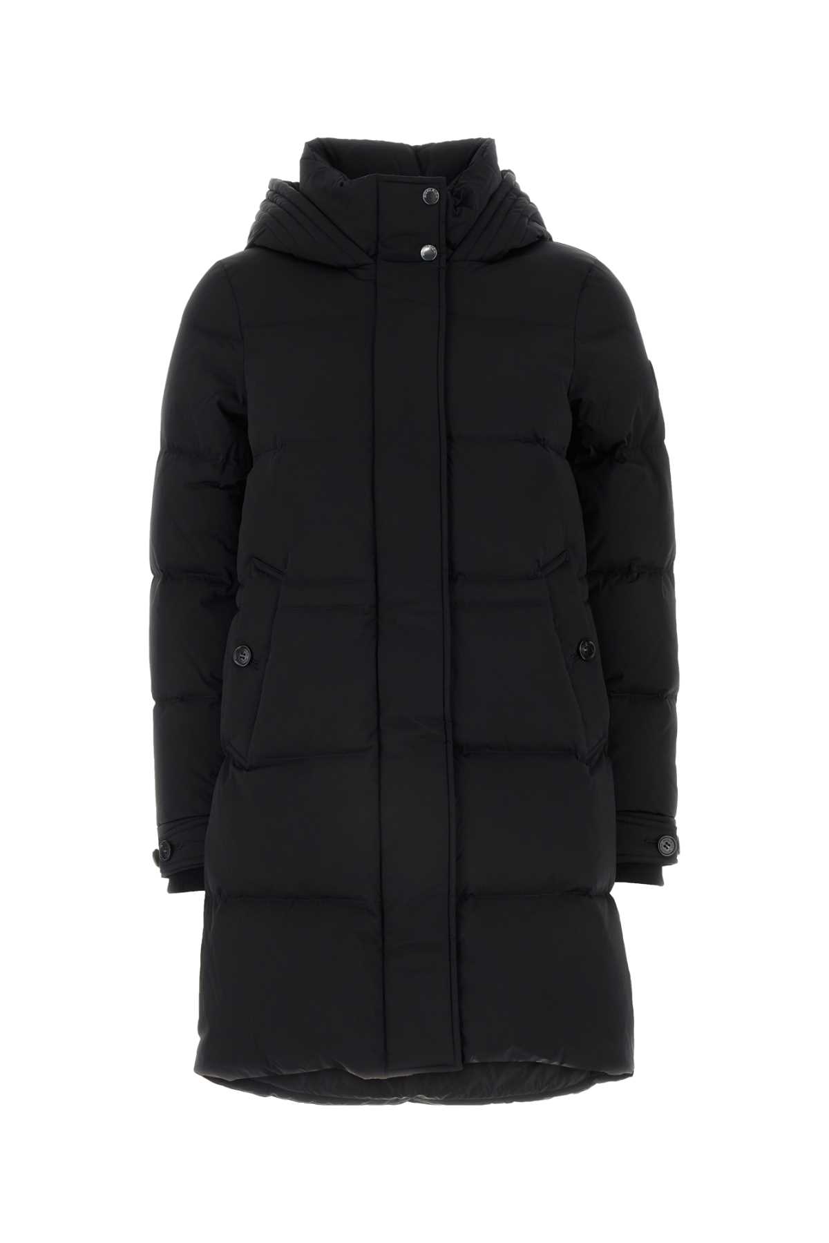 Shop Woolrich Black Stretch Nylon Alsea Down Jacket