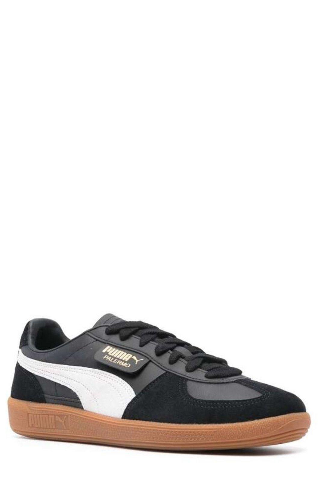 Shop Puma Palermo Lace-up Sneakers In Black