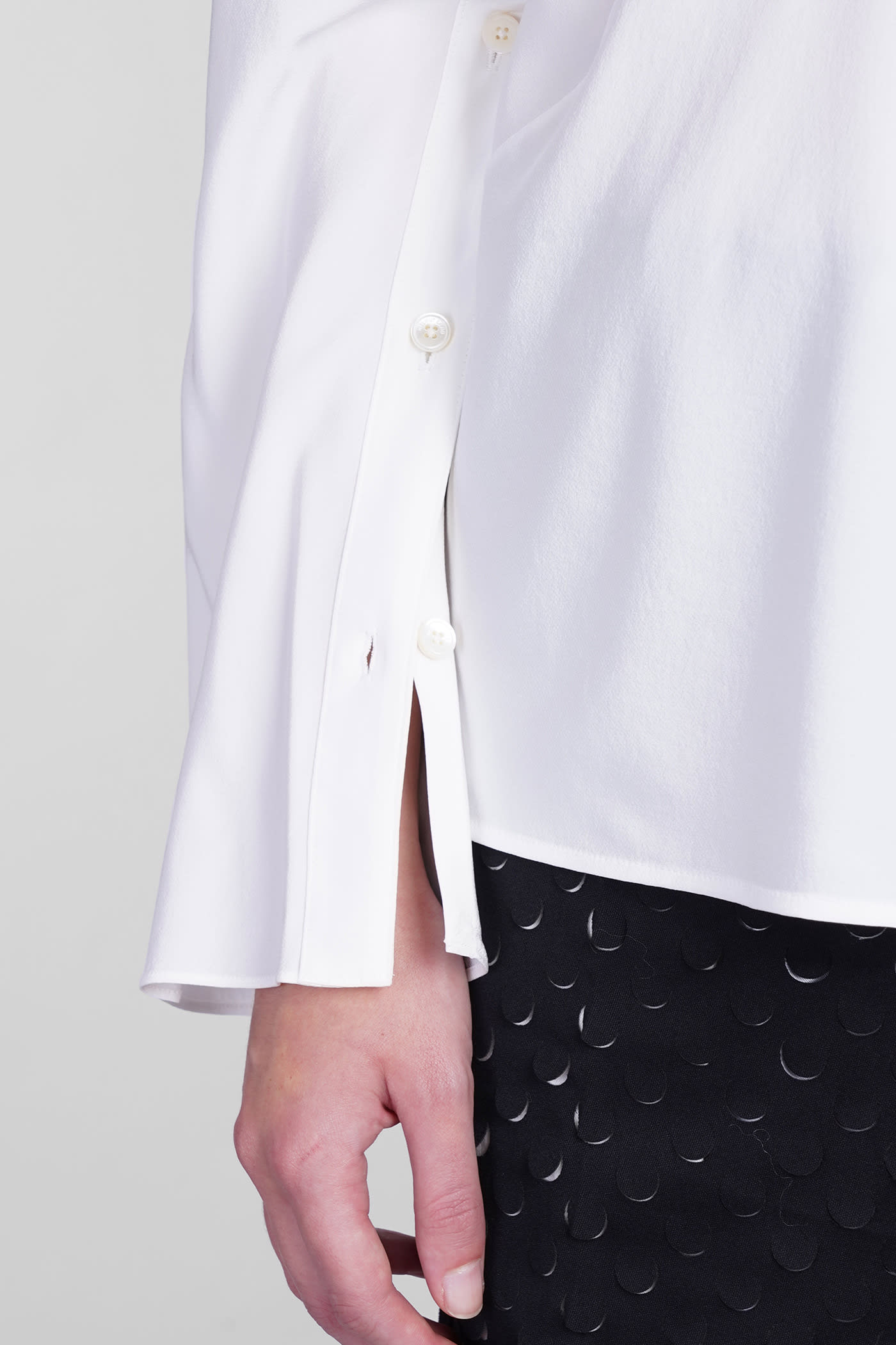 Shop Helmut Lang Blouse In White Silk