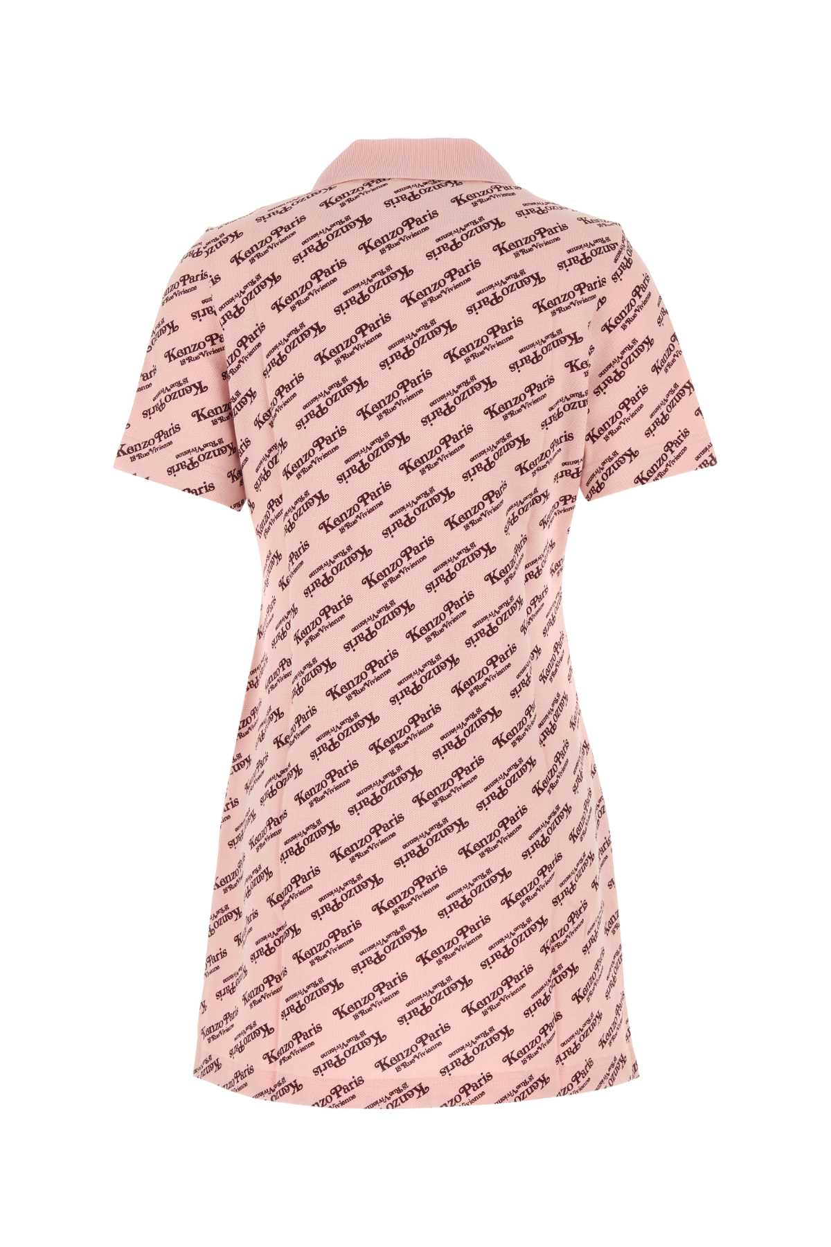 Shop Kenzo Pink Piquet Polo Shirt Dress In Fadedpink