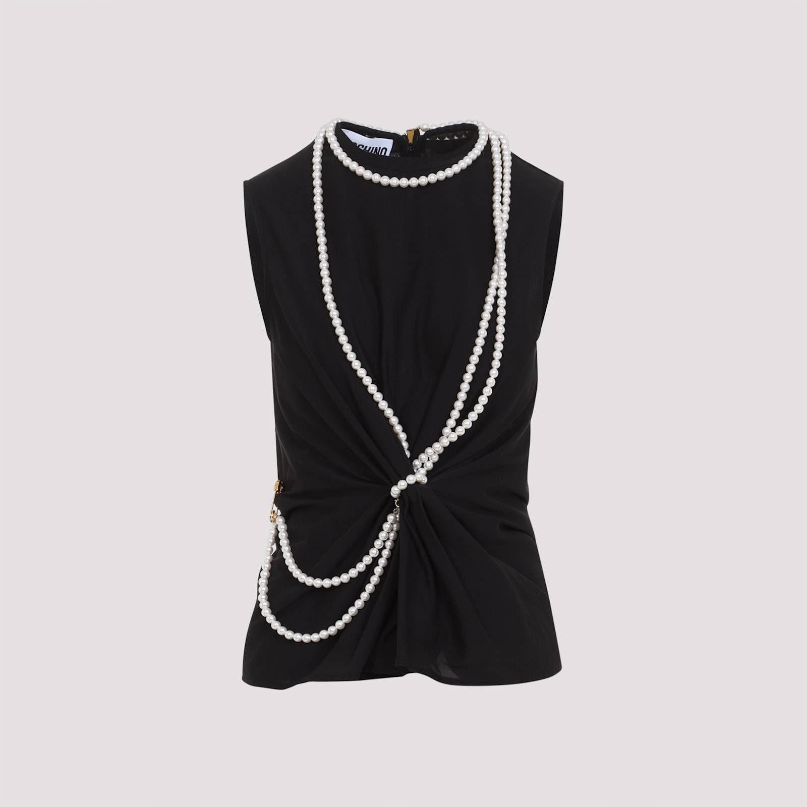 Shop Moschino Cotton Top In Nero
