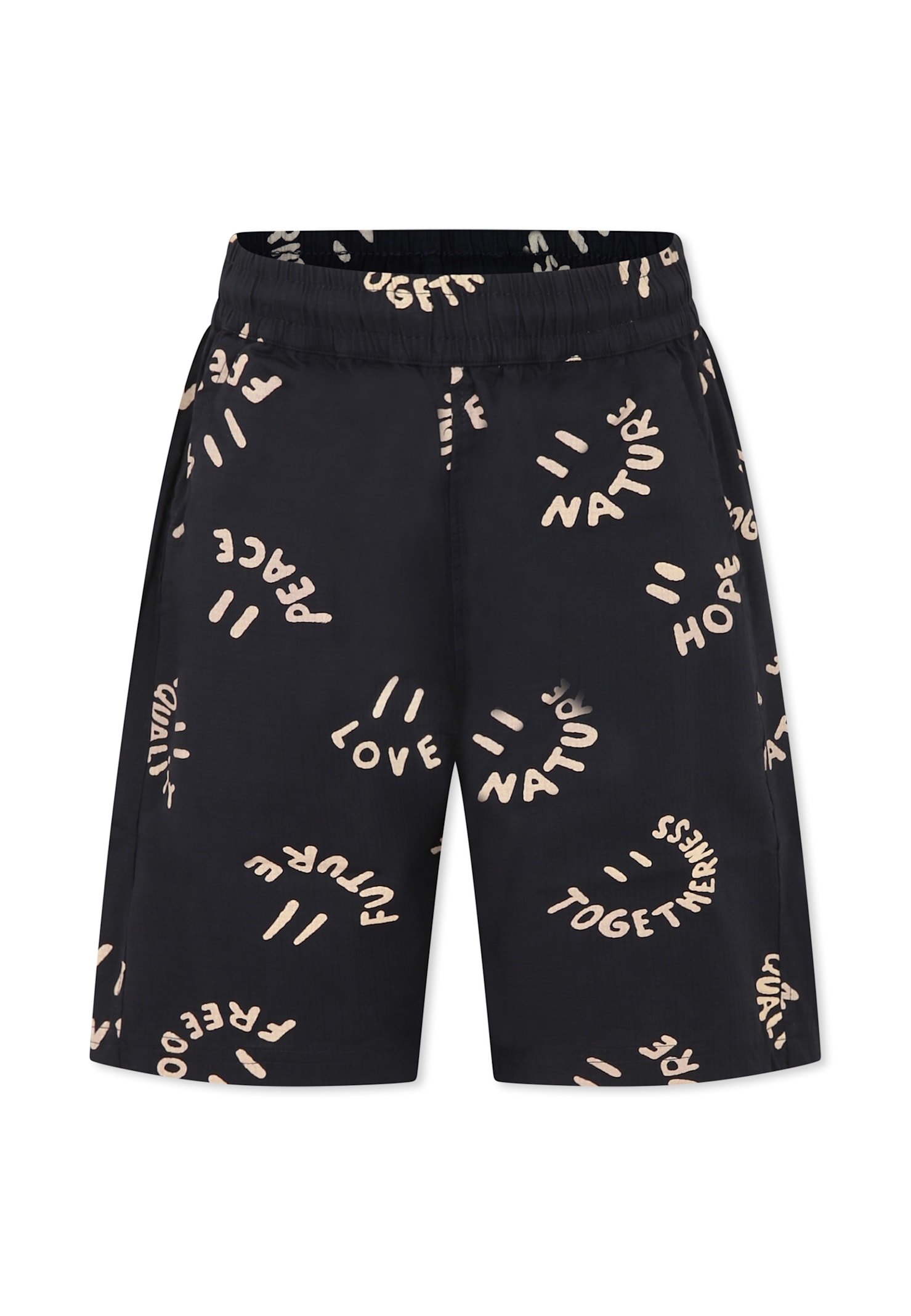Molo Blue Shorts For Boy With Smiley In Blue