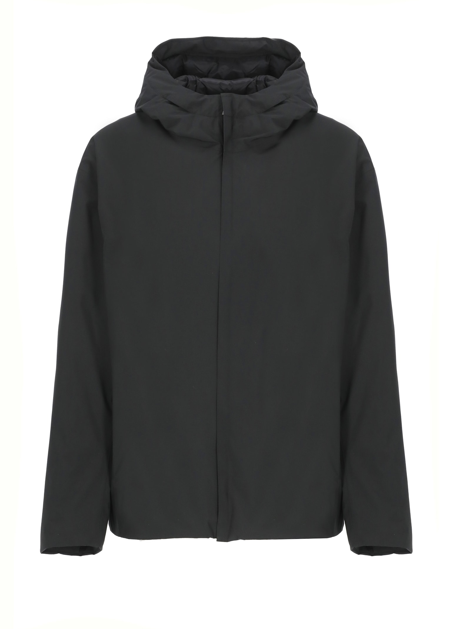 Herno Lightweight Hooded Down Jacket Pockets In Black