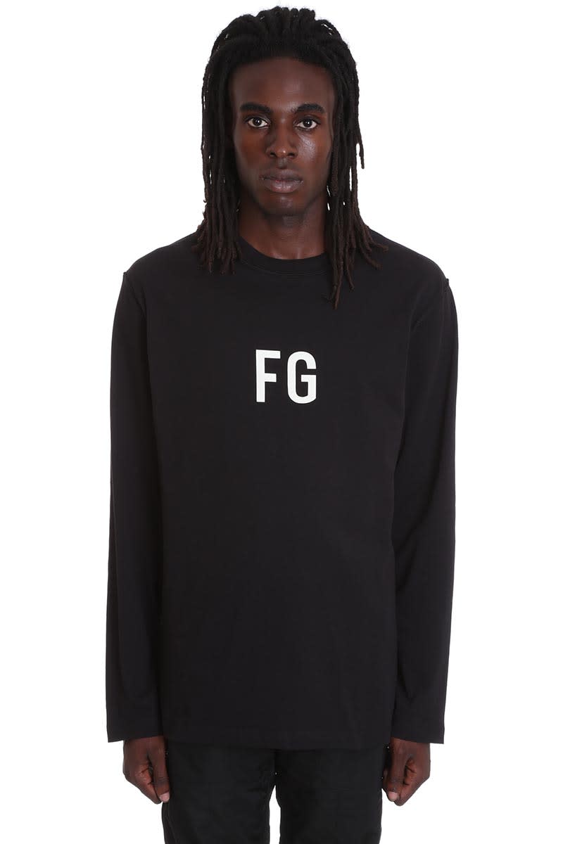 FEAR OF GOD T-SHIRT IN BLACK COTTON,11112978