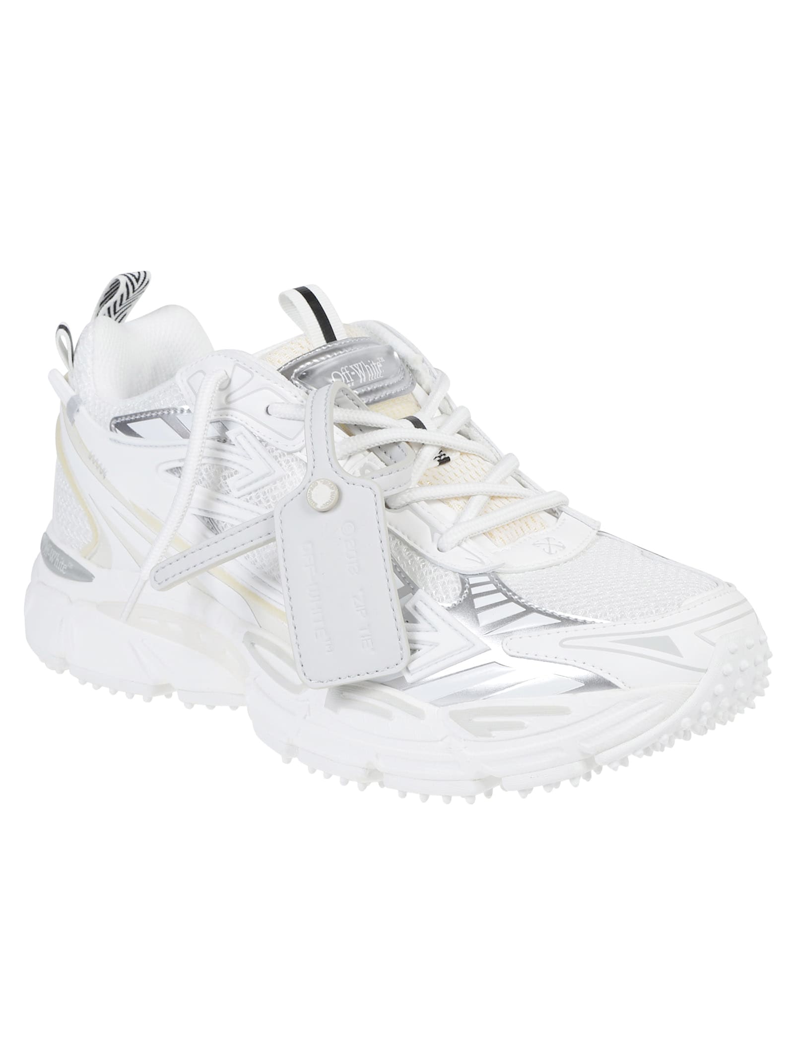 Off-white Ow Be Right White Low Top Sneakers With Zip-tie Detail In Mesh And Leather Man In White