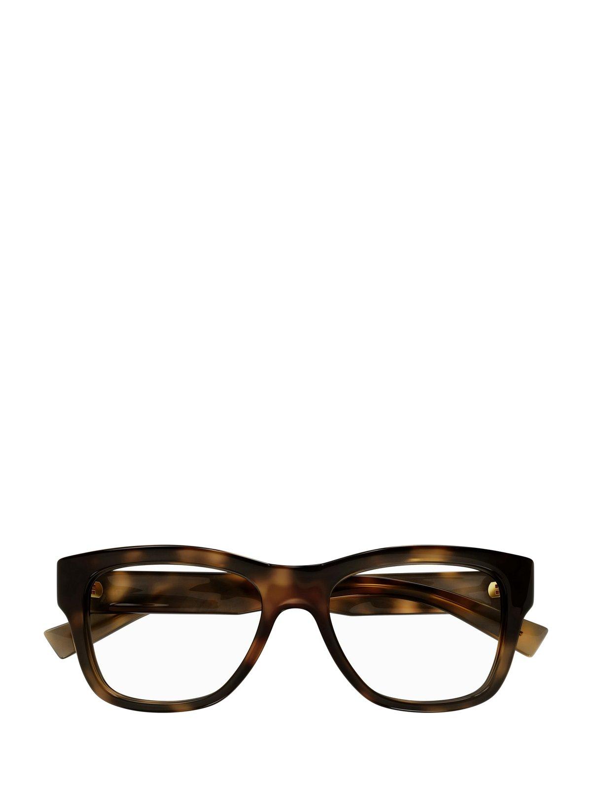 Shop Saint Laurent Square Frame Glasses In 003 Havana Havana Transpa