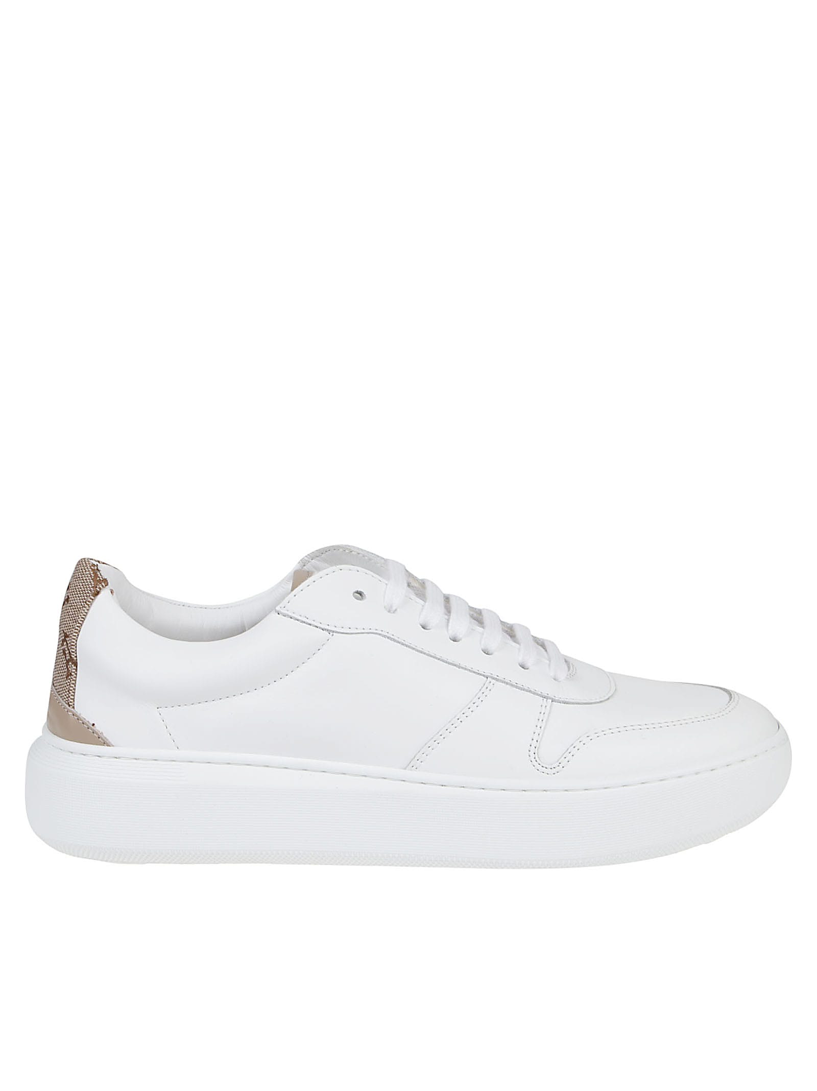 Herno Leather Trainers With Insert In White