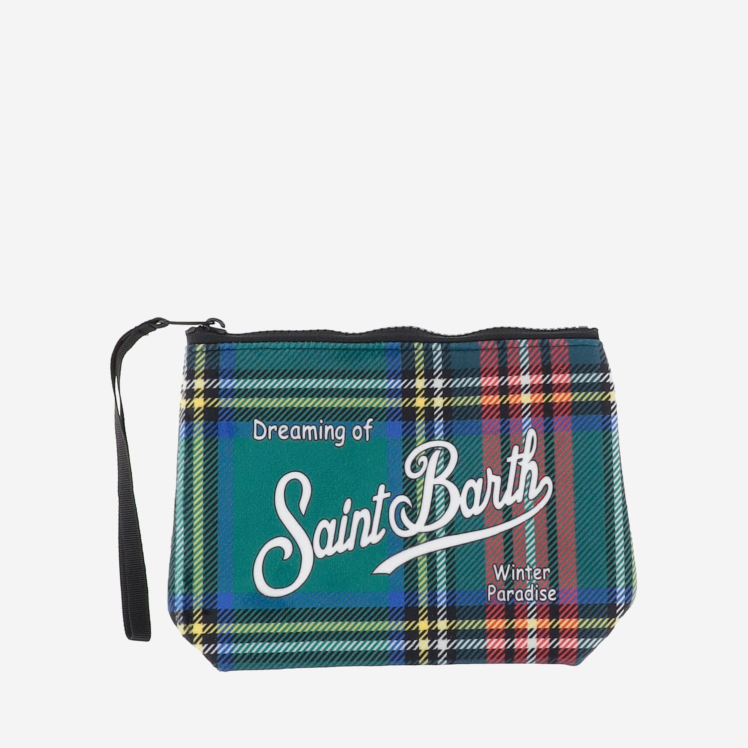 Shop Mc2 Saint Barth Scuba Clutch Bag With Check Pattern In Red