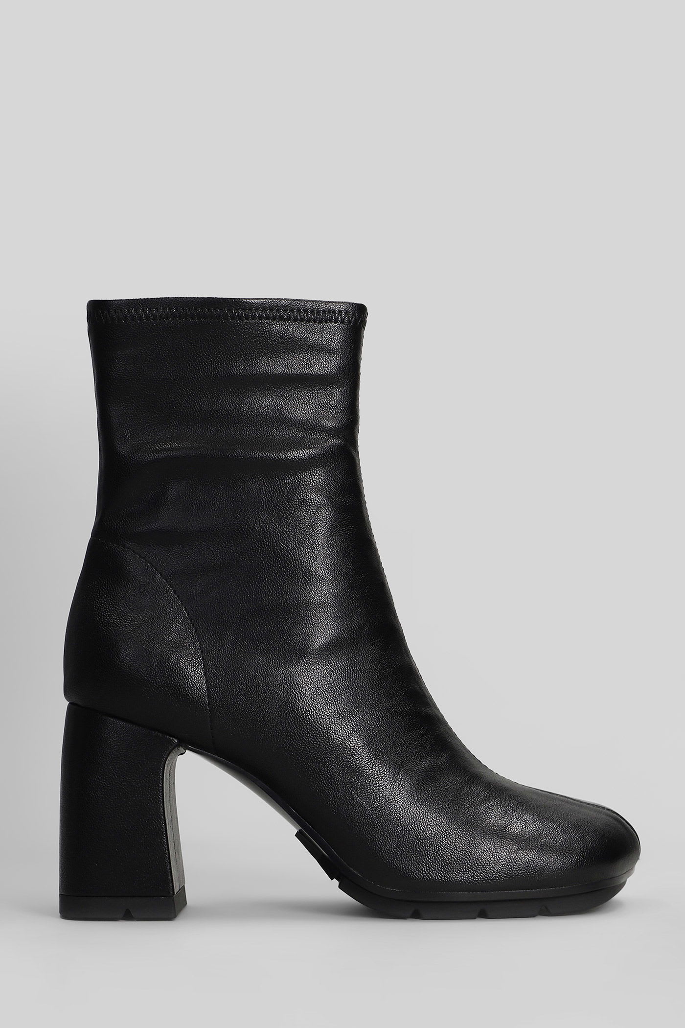 Ash Eclat Bis High Heels Ankle Boots In Black Leather In Black