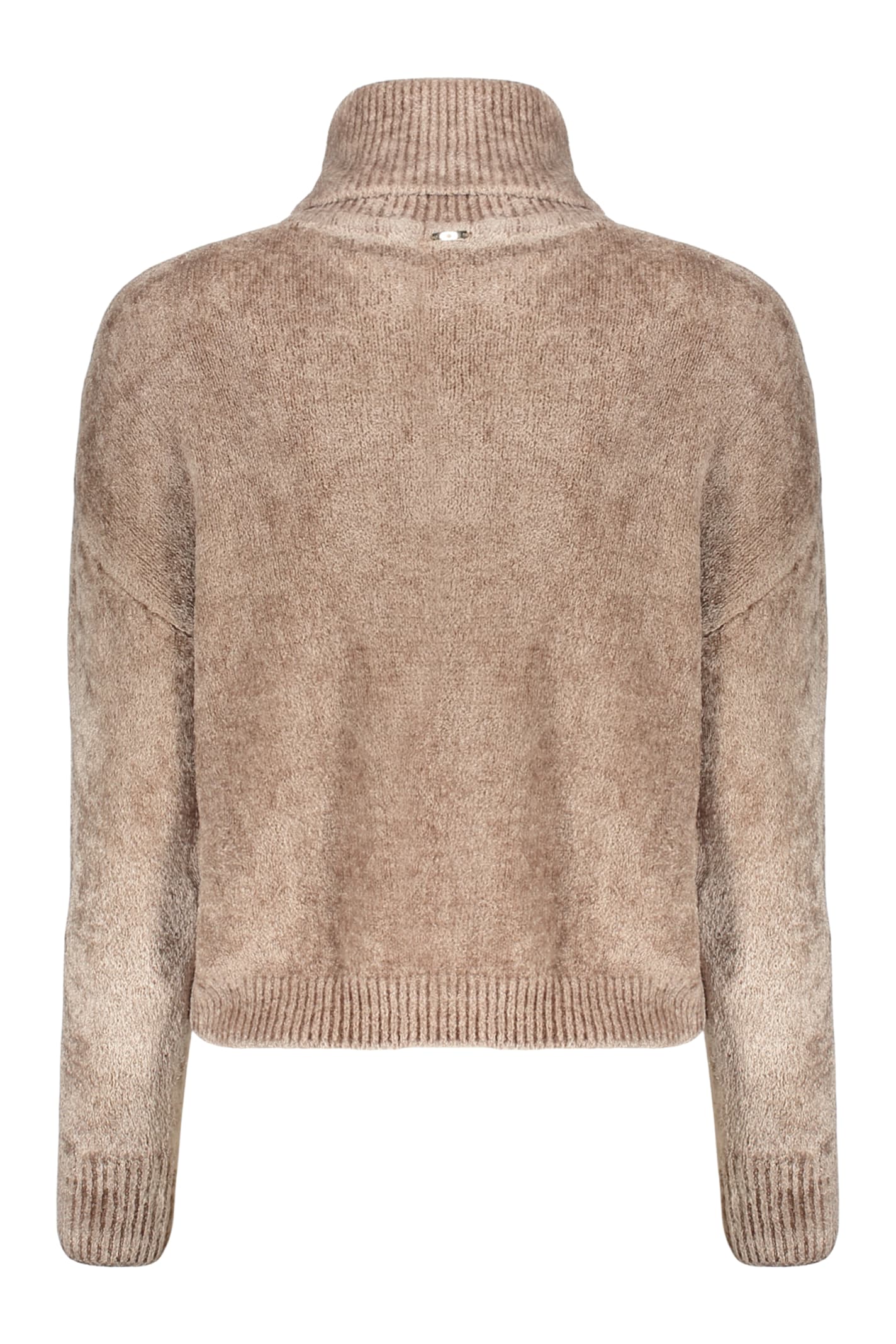 Herno Turtleneck Long-sleeved Sweater In Brown