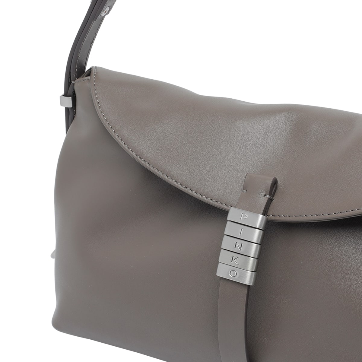Pinko New Saddle Shoulder Bag In Gray