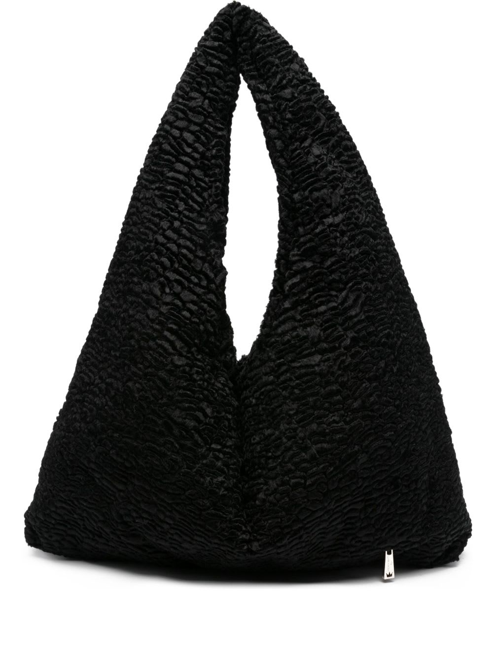 La Milanesa Large Triangle Shaped Shoulder Bag In Black